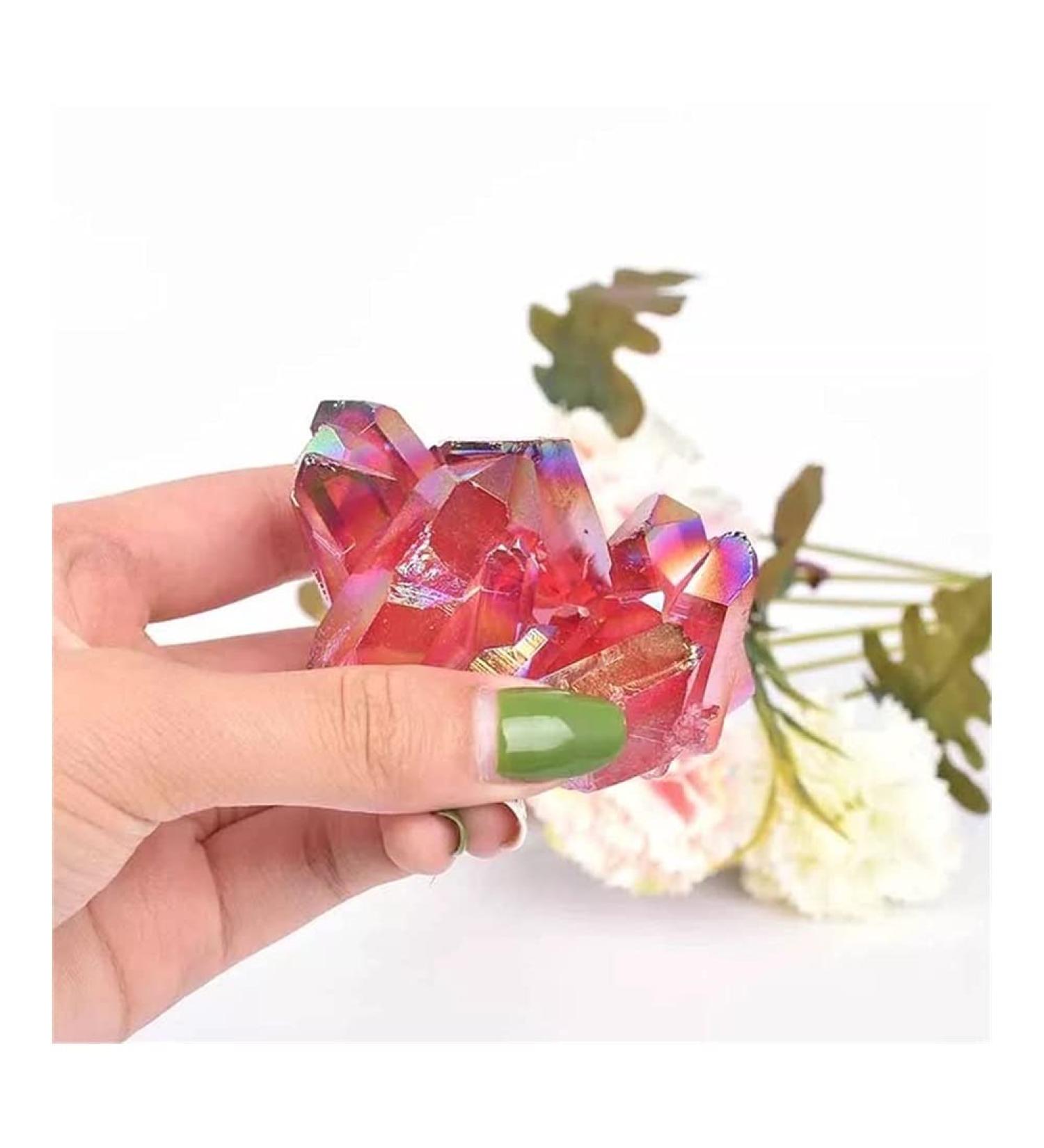 Natural Crystal Rough Crystal Raw Natural Red Electroplating Quartz Stone Cluster Crystals 1pc 100G-130G - Buy Online on GoSupps.com