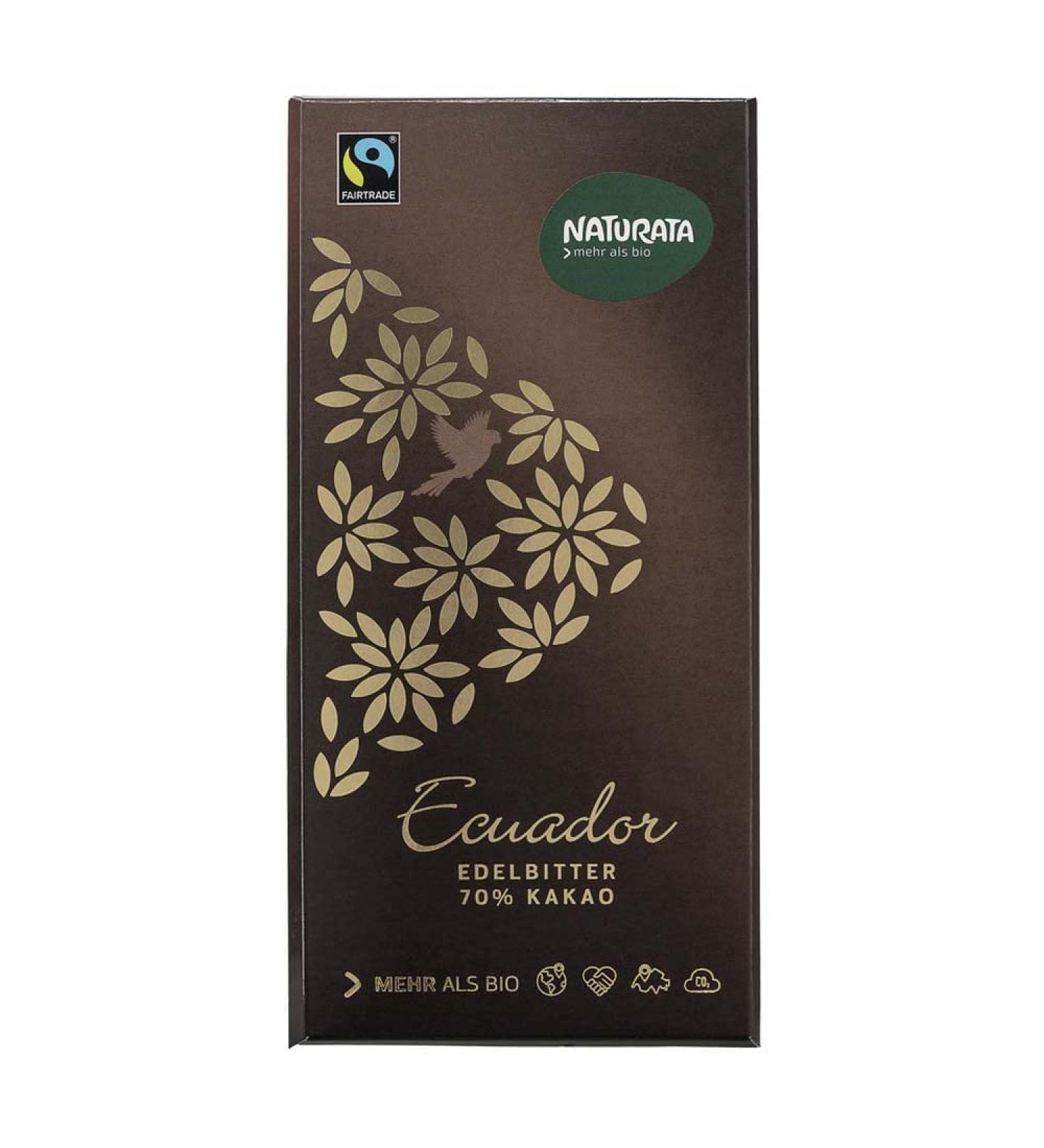 Naturata Naturata Bitter Ecuador Chocolate 70% Organic Cocoa 100 g