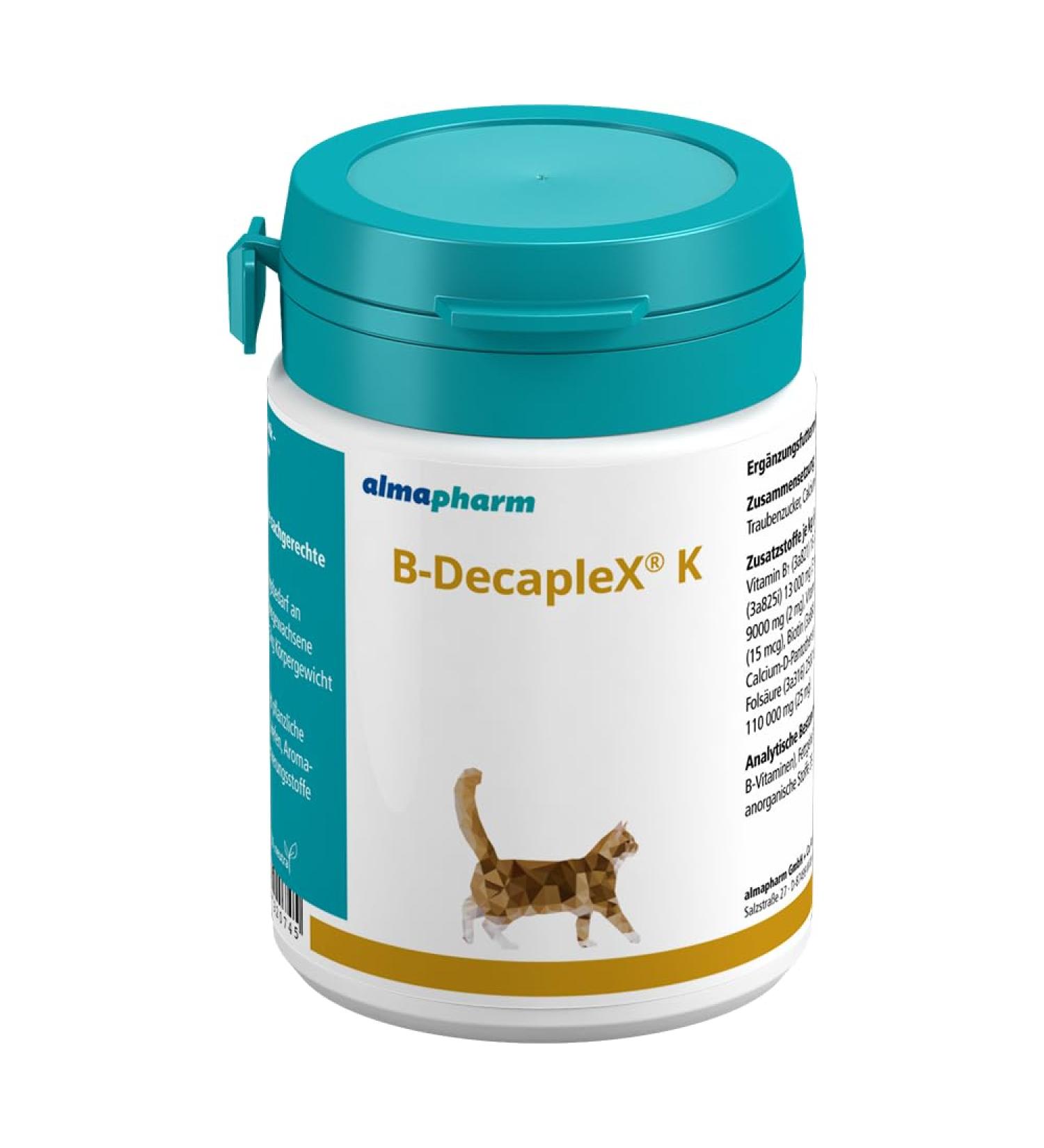 Almapharm B-DecAplex K | 150 Tablets | Hypoallergenic Cat Supplement | High Potency Vitamin B Complex for Metabolism & Skin Health - Buy Online on GoSupps.com