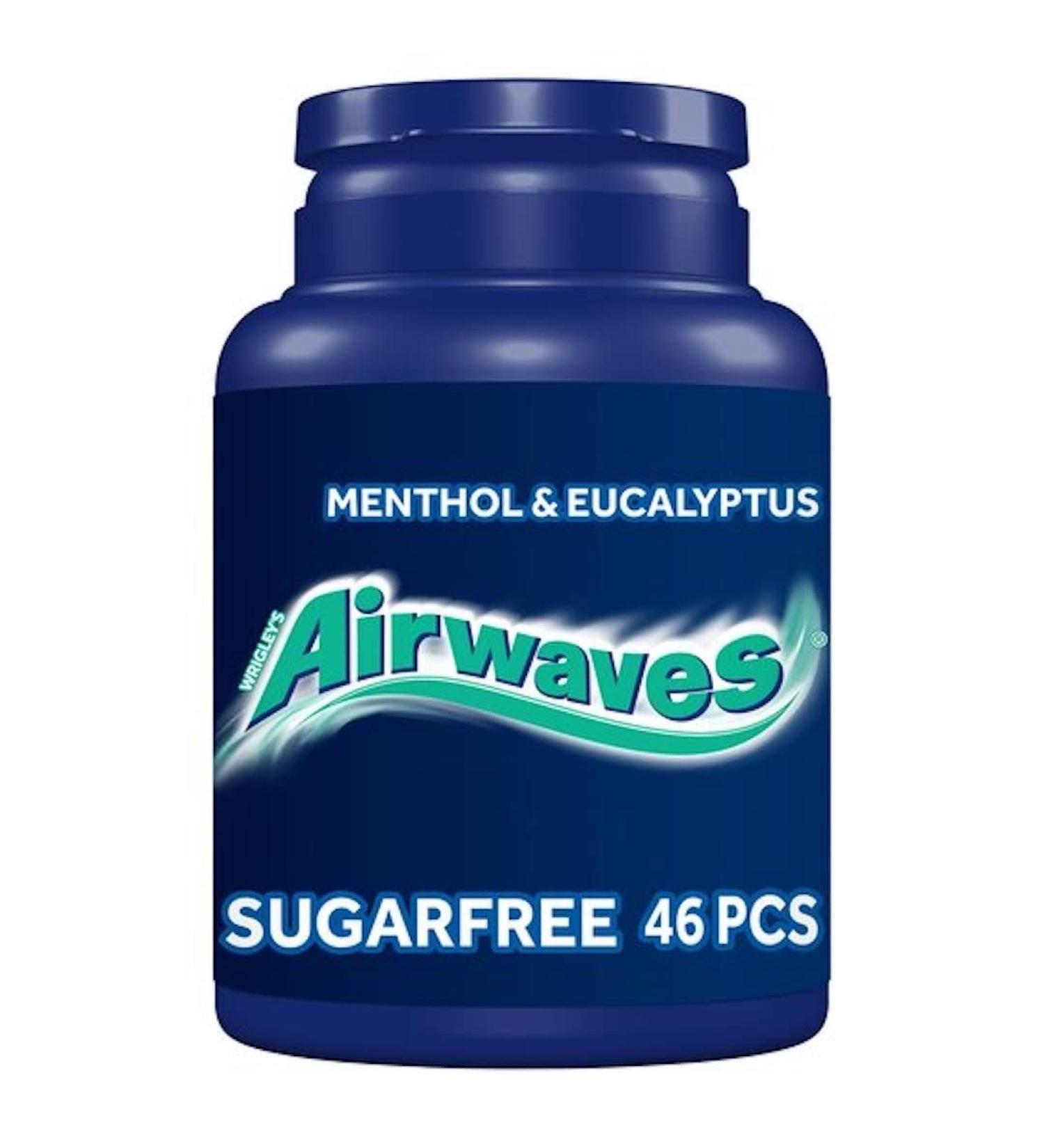 Airwaves Menthol & Eucalyptus Gum Bottle 46 Pieces x 5 pack Menthol Eucalyptus