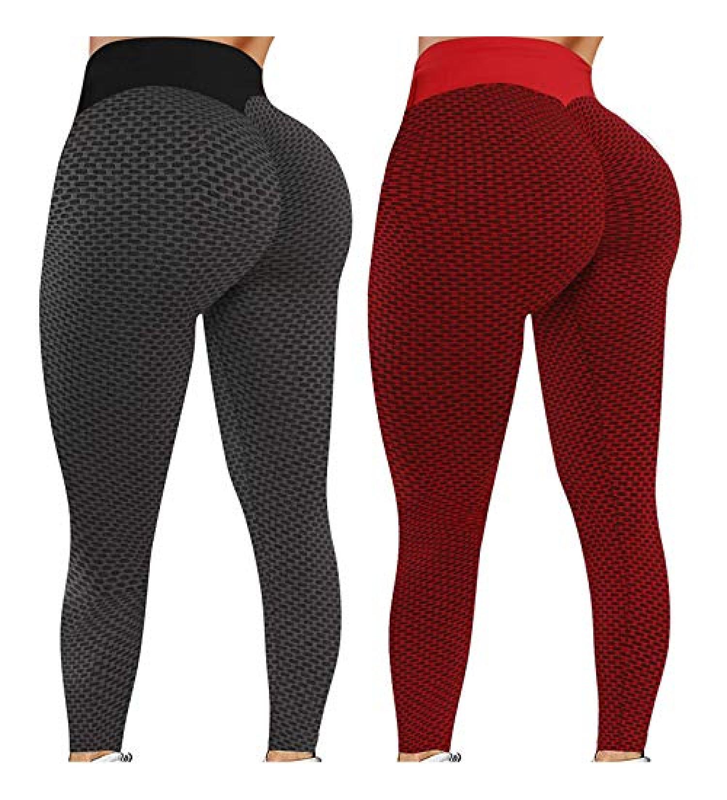 LIEIKIC 2 Pack TIK Tok Butt Lift Leggings for Women - Red XX-Large - Buy Online on GoSupps.com