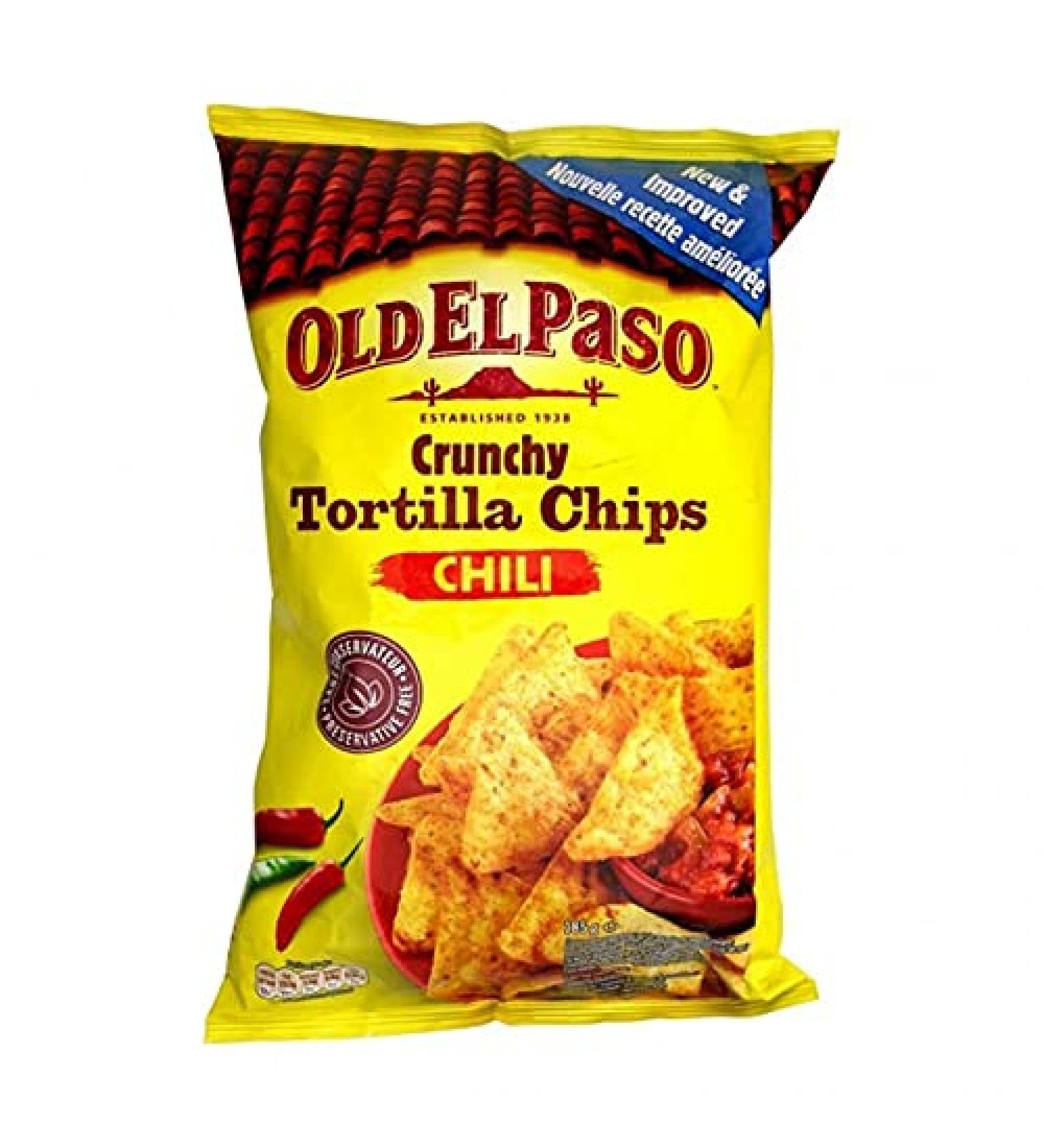 Old El Paso Crunchy Tortilla Chips Chili 185g (pack of 4)