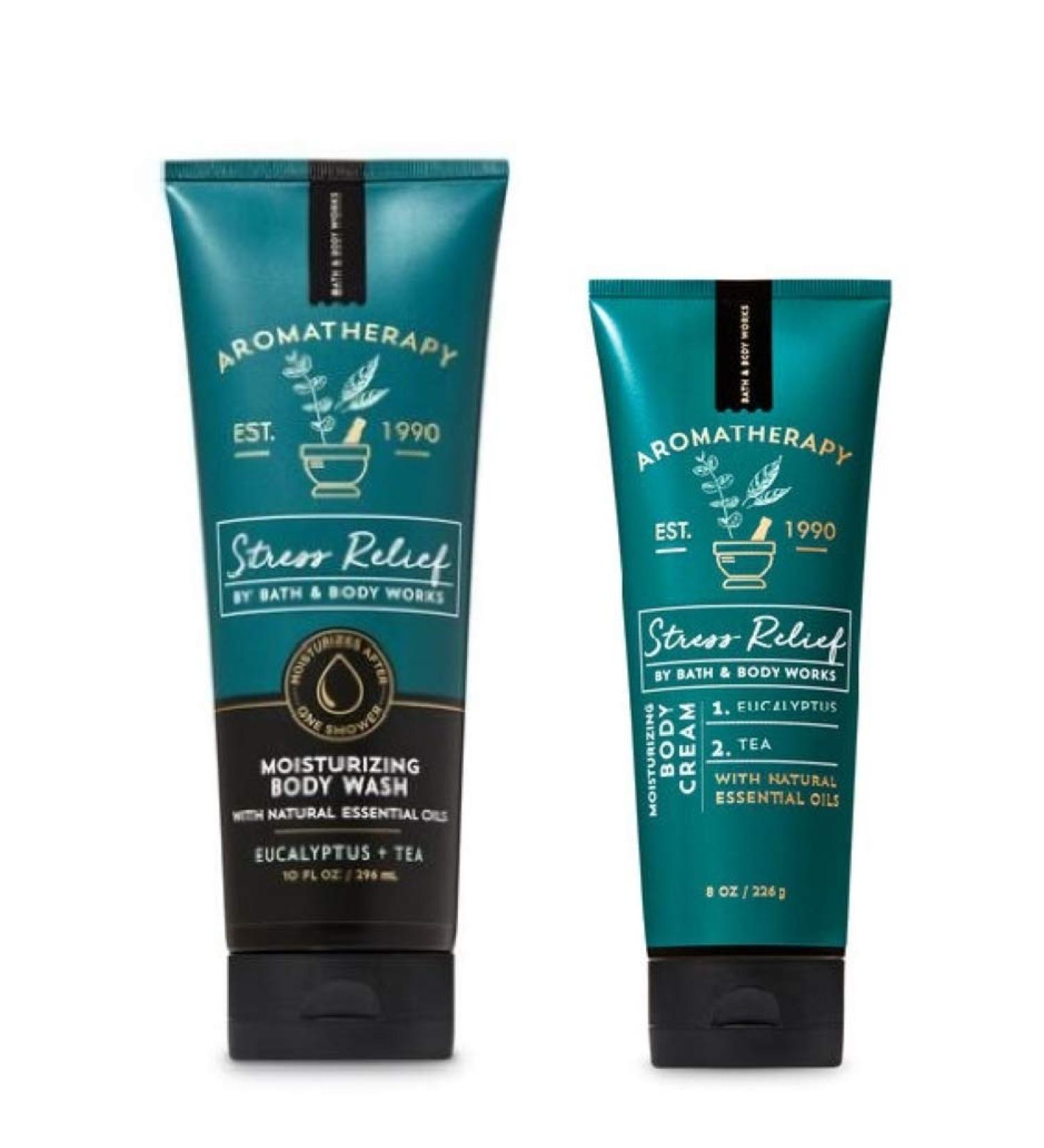 Bath and Body Works Aromatherapy Stress Relief Eucalyptus Tea Gift Set - Body Cream and Wash - Buy Online on GoSupps.com