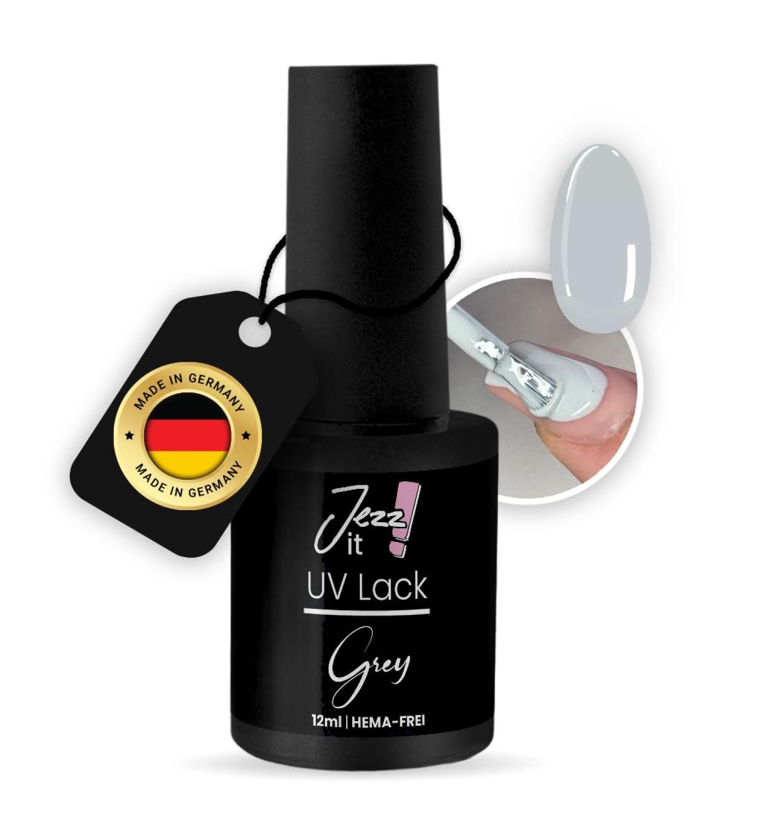 Premium UV Nail Polish Grey for Allergy Sufferers | Jezz it! - Long-lasting Gel UV & LED Compatible Made in Germany - Buy Online on GoSupps.com