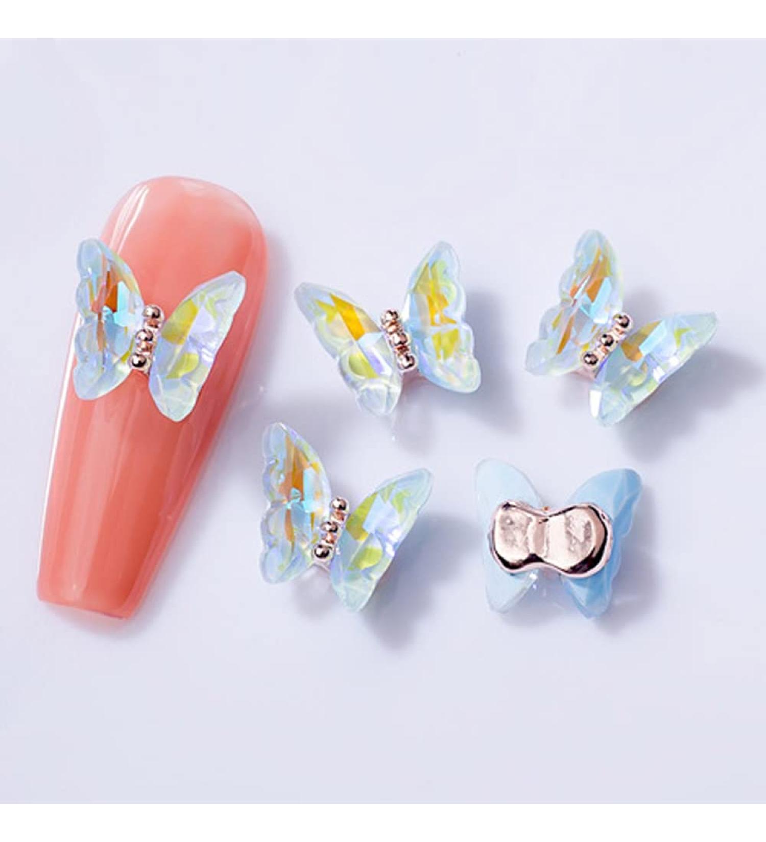 3D Nail Art Rhinestone Crystal AB Butterfly Charms Sparkle Nail Decoration Jewerlry Hand Craft DIY Accessories (MJ04) - Buy Online on GoSupps.com