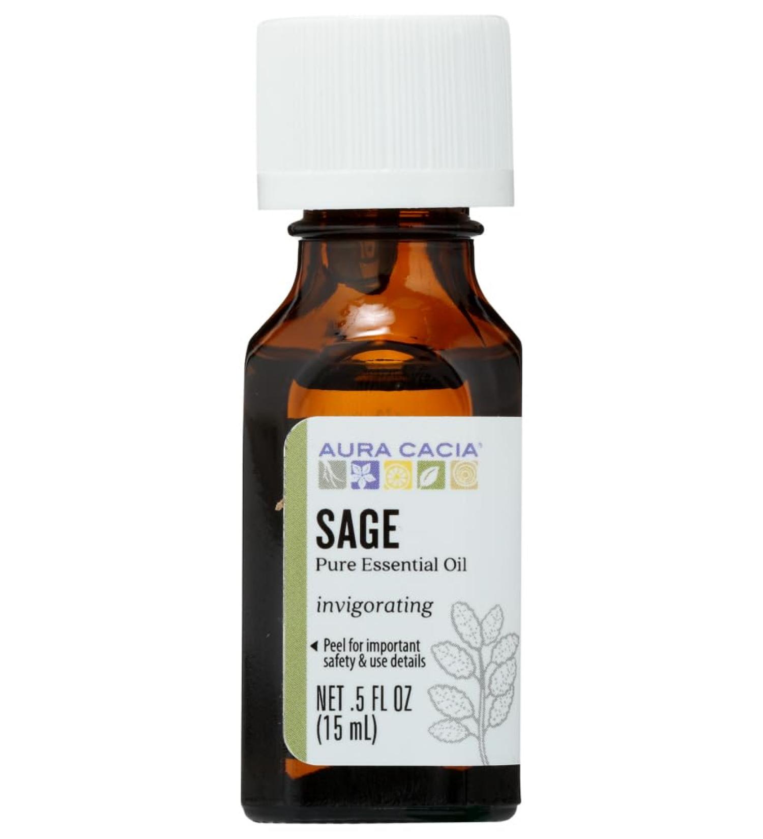 Aura Cacia Sage Essential Oil - 15ml | GC/MS Tested for Purity | Pure Natural Essential Oil for Aromatherapy & Wellness - Buy Online on GoSupps.com