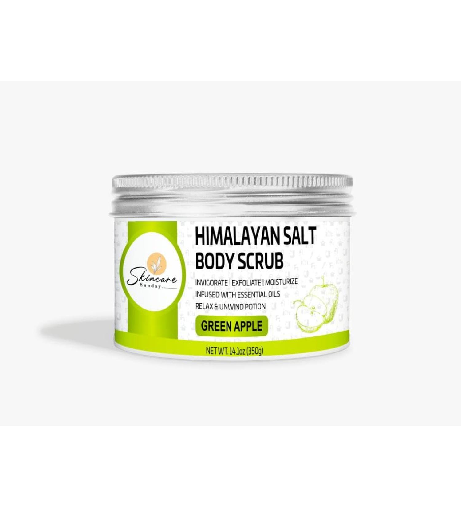 Skincare Sunday Himalayan Salt Body Scrub | Invigorate | Exfoliate | Moisturize - relax & uniwnd potion (GREEN APPLE) - Buy Online on GoSupps.com