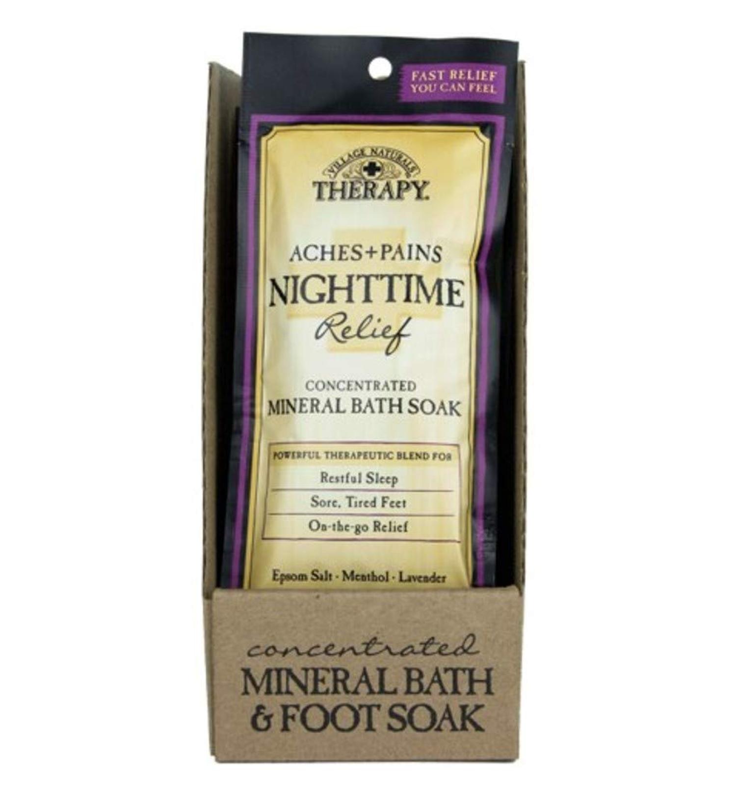 Village Naturals Aches + Pains Night Bath Soak 2 Ounce (12 Pieces)