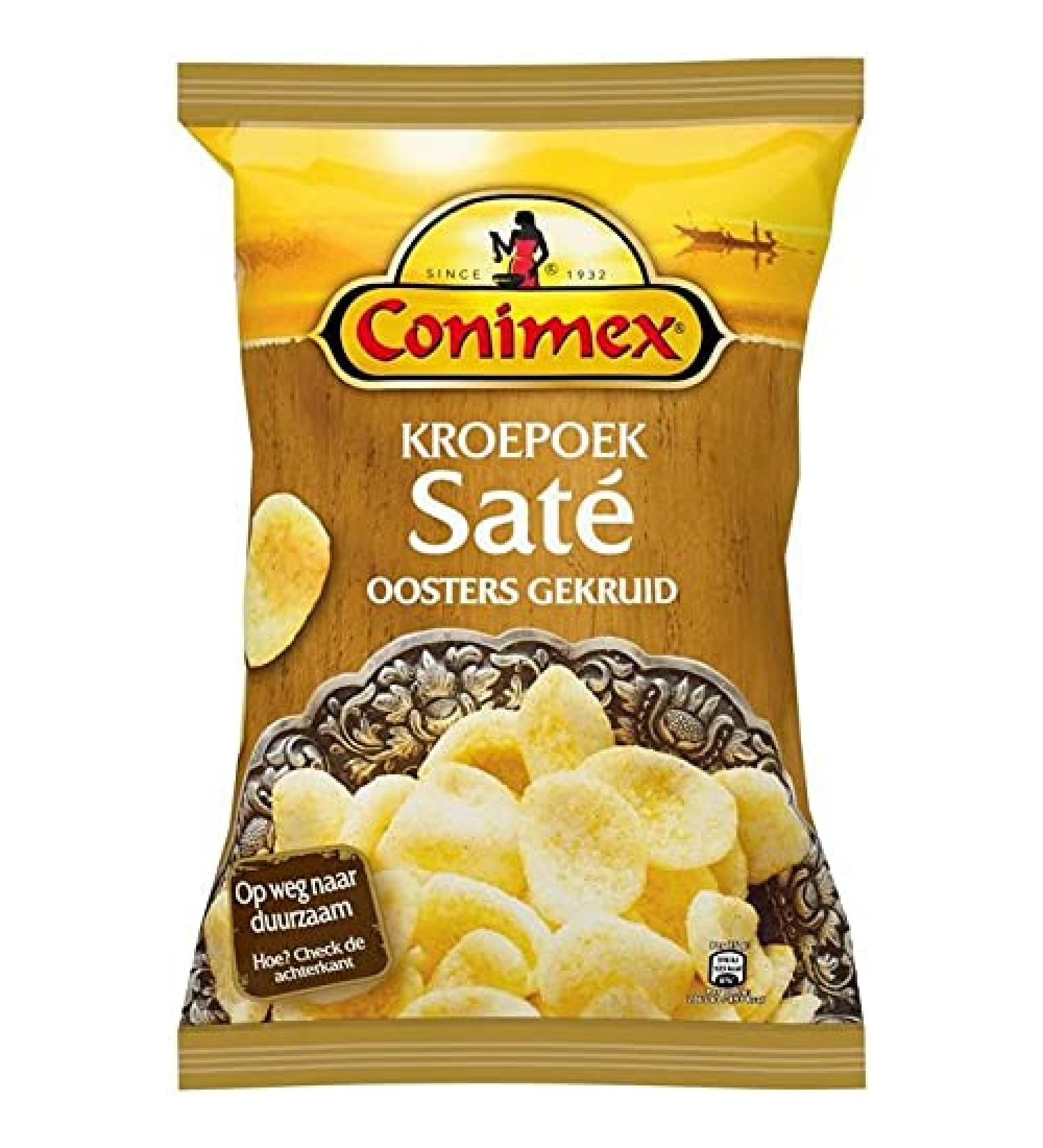 Conimex Krupuk Kroepoek Saté Chips Indonesian Crisps 75G