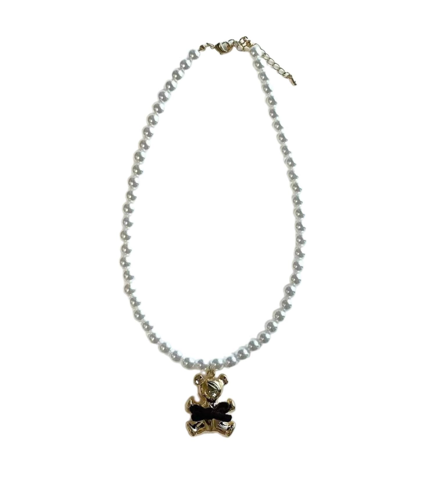Oralgos Elegant Bear Pearls Necklace | Stylish Charm Jewelry for Everyday Parties & Appointments | Versatile Art Beads & Alloy Design - Buy Online on GoSupps.com