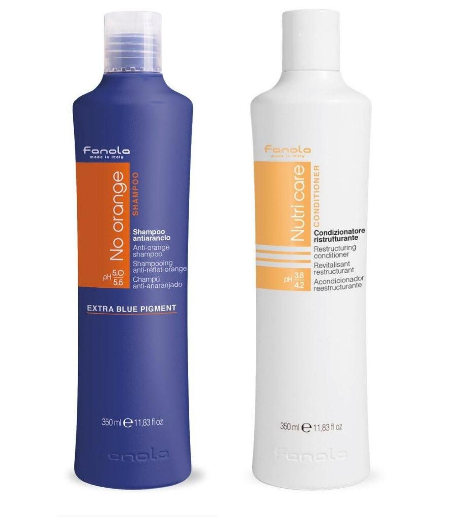 Fanola No Orange Shampoo & Conditioner Set - 350ml (11.83 fl oz) - Buy Online on GoSupps.com