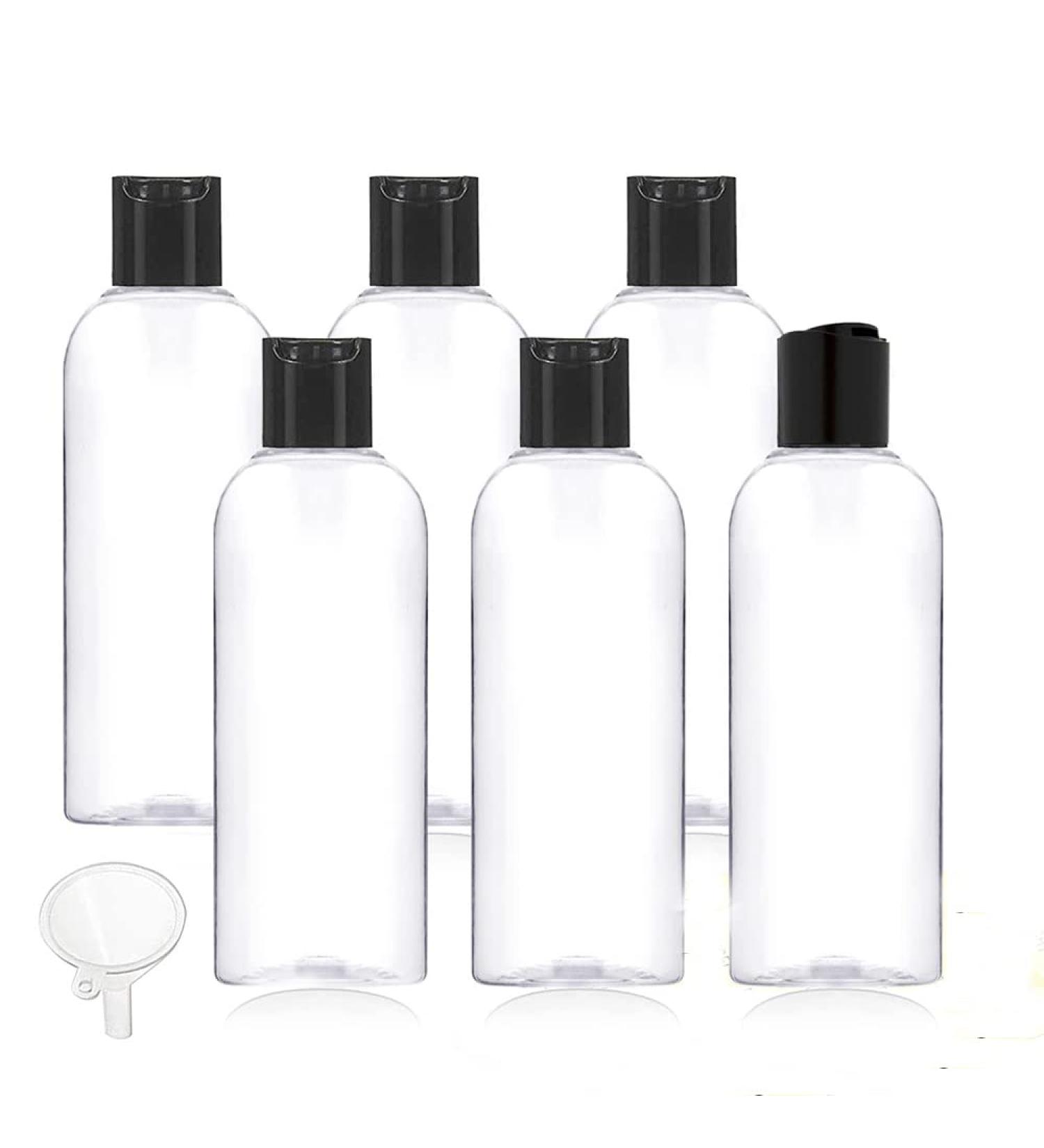 3.4 Oz Clear TSA Approved Travel Bottles - Set of 6 | Refillable Plastic Containers for Shampoo & Lotion - Buy Online on GoSupps.com