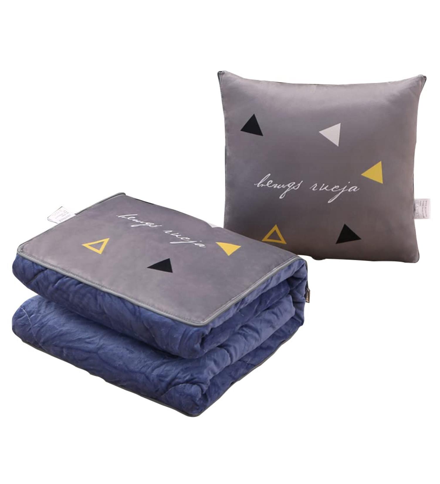 JUEMISSA 2-in-1 Lap Blanket & Travel Blanket for Adults | Foldable Pillow Blanket (45x45cm) - Perfect for Comfort & Lunch on the Go! - Buy Online on GoSupps.com