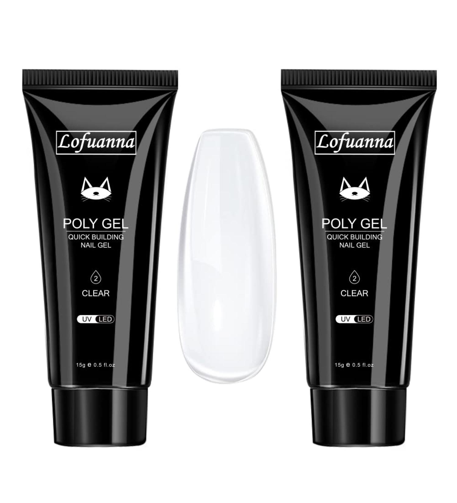 Lofuanna Transparent Poly Nagel Gel 15ml 2 | Builder Gel for Nail Extensions & Strengthening | UV/LED Professional Manicure Repair - C03 - Buy Online on GoSupps.com