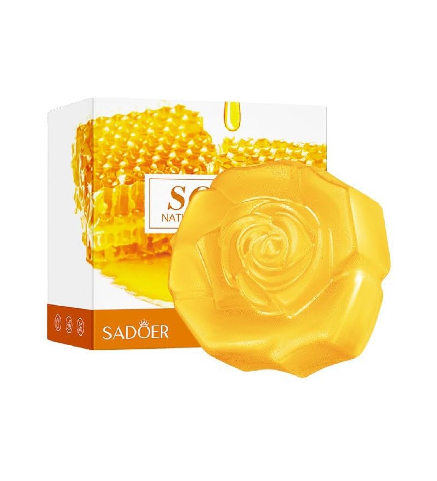 SADOER Natural Honey Bath Soap | Herbal Skincare for Beauty & Hygiene | Flower Shaped | Buy Internationally - Buy Online on GoSupps.com