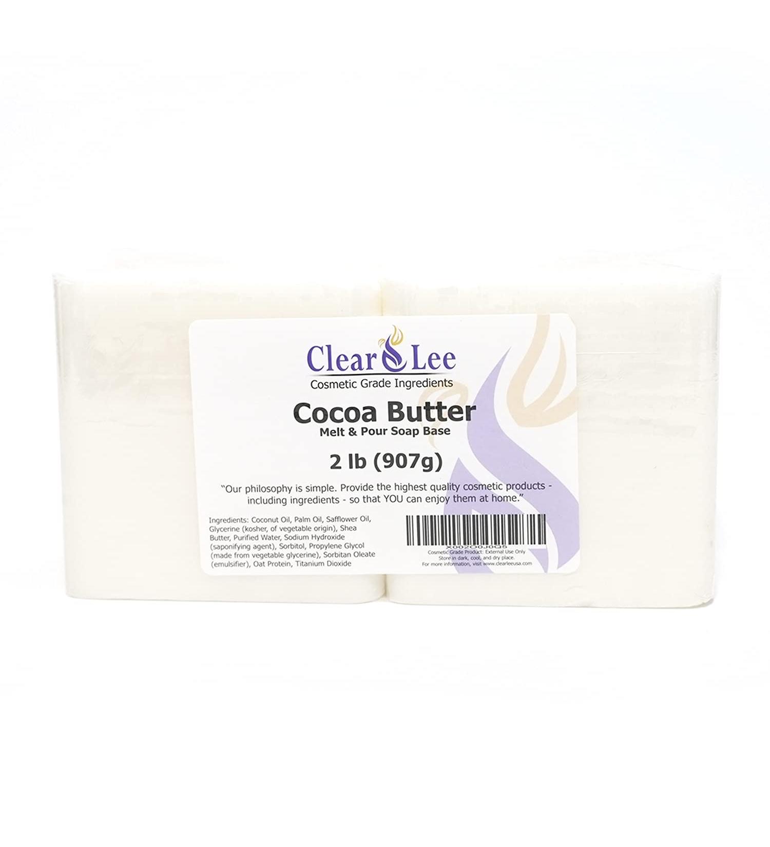 Cocoa Butter Melt and Pour Soap Base - 2lb Natural Cosmetic Grade | International Shipping - Buy Online on GoSupps.com