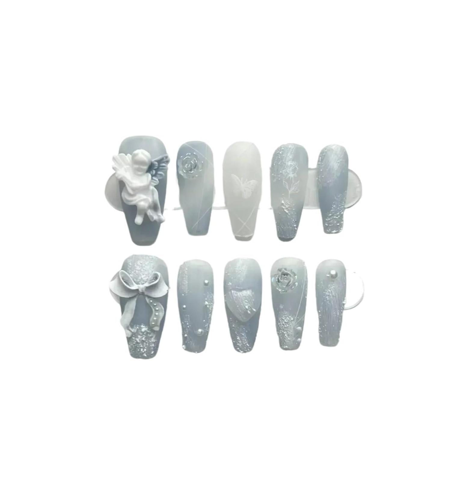 Handmade Wearing Nail Long Heavy Industry Nail Patch Detachable False Nails 10pcs(1 Xs) - Buy Online on GoSupps.com