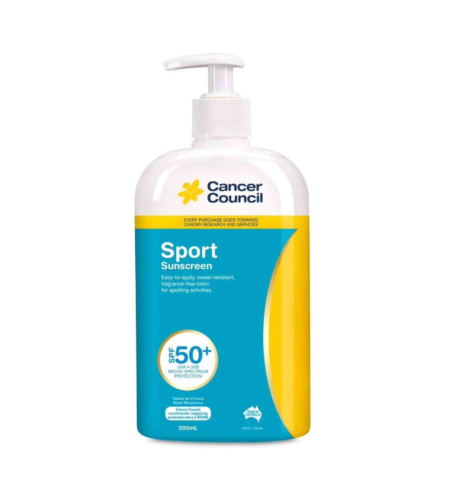 Cancer Council SPF 50+ Sport 500ml Pump