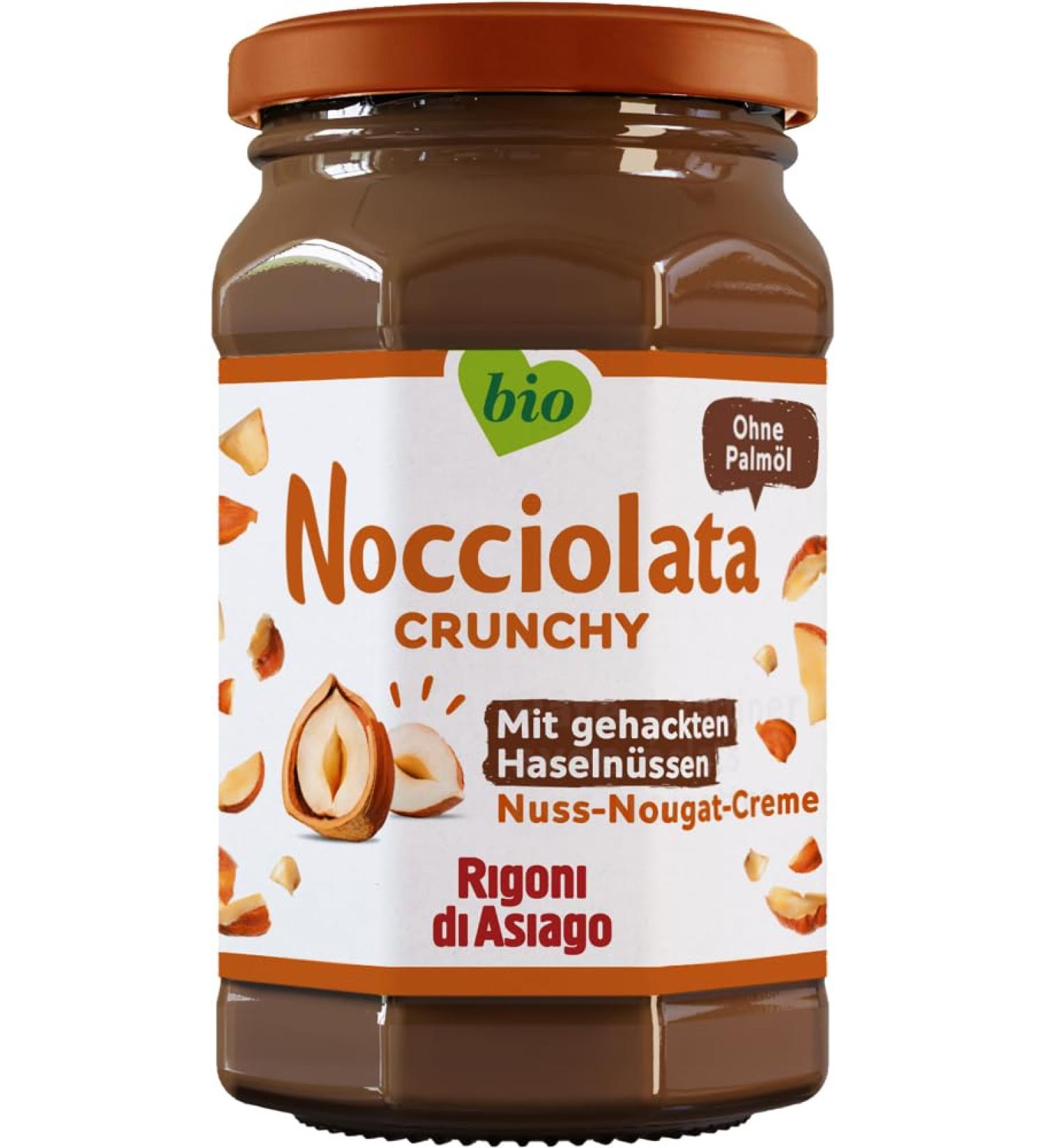 Rigoni di Asiago Nocciolata Crunchy Hazelnut Cream Without Palm Oil 1 x 250g Nut Nougat Cream Without Palm Oil Delicious Spread