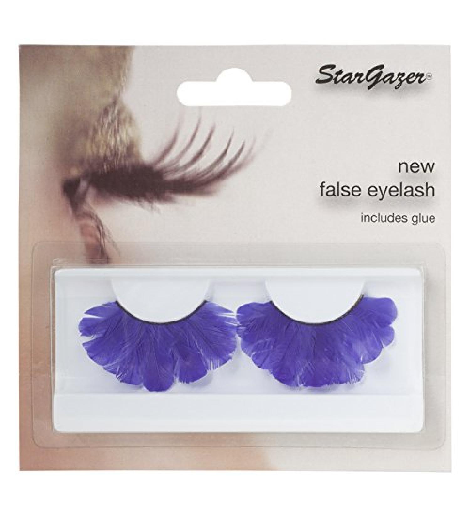 Stargazer Feather Eye Lashes style 47 synthetic lash pair includes glue.
