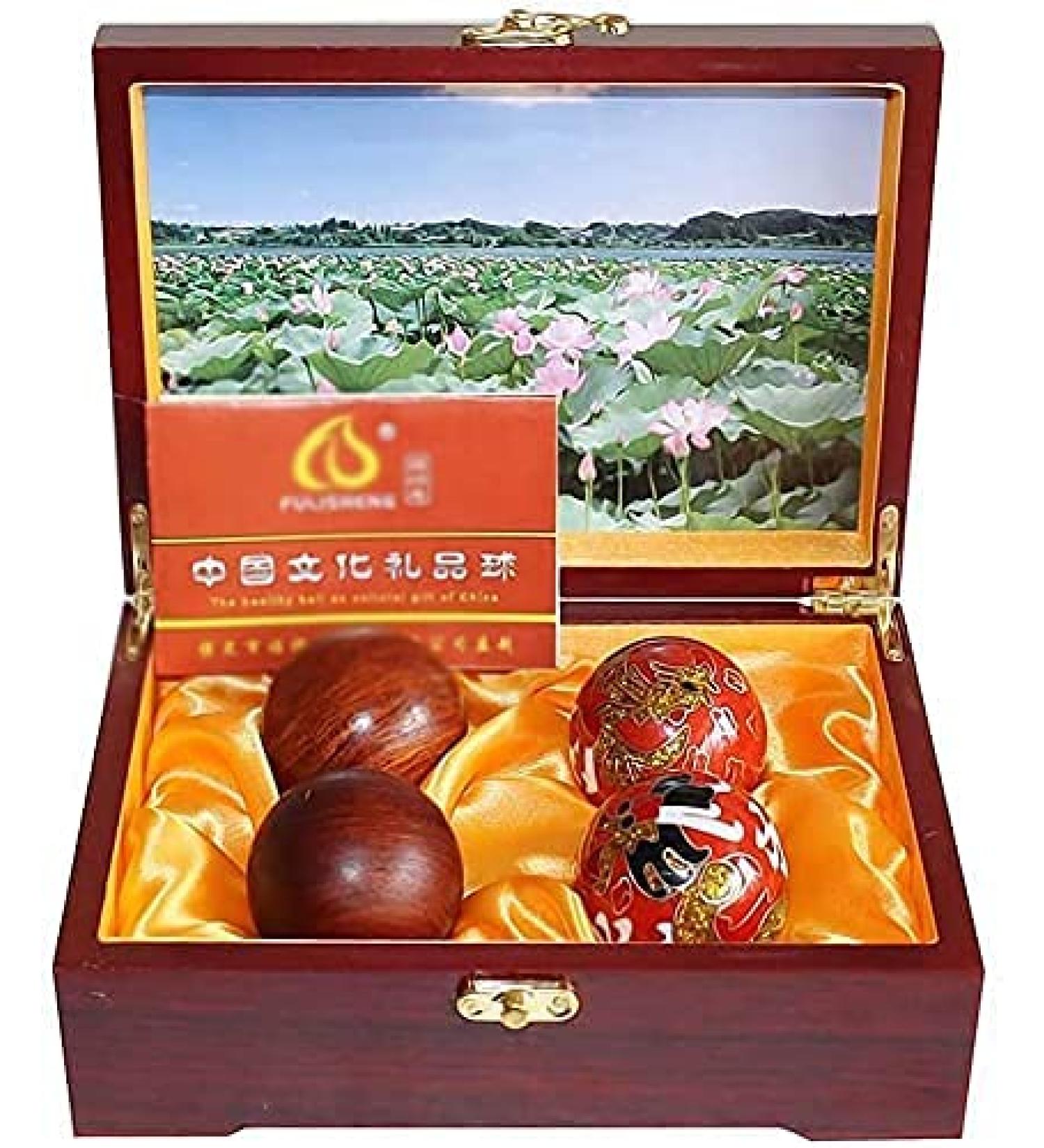 Premium Baoding Balls Set - 4-Piece Chinese Massage & Stress Relief Balls for Meditation & Health Exercise | International Shipping Available - Buy Online on GoSupps.com
