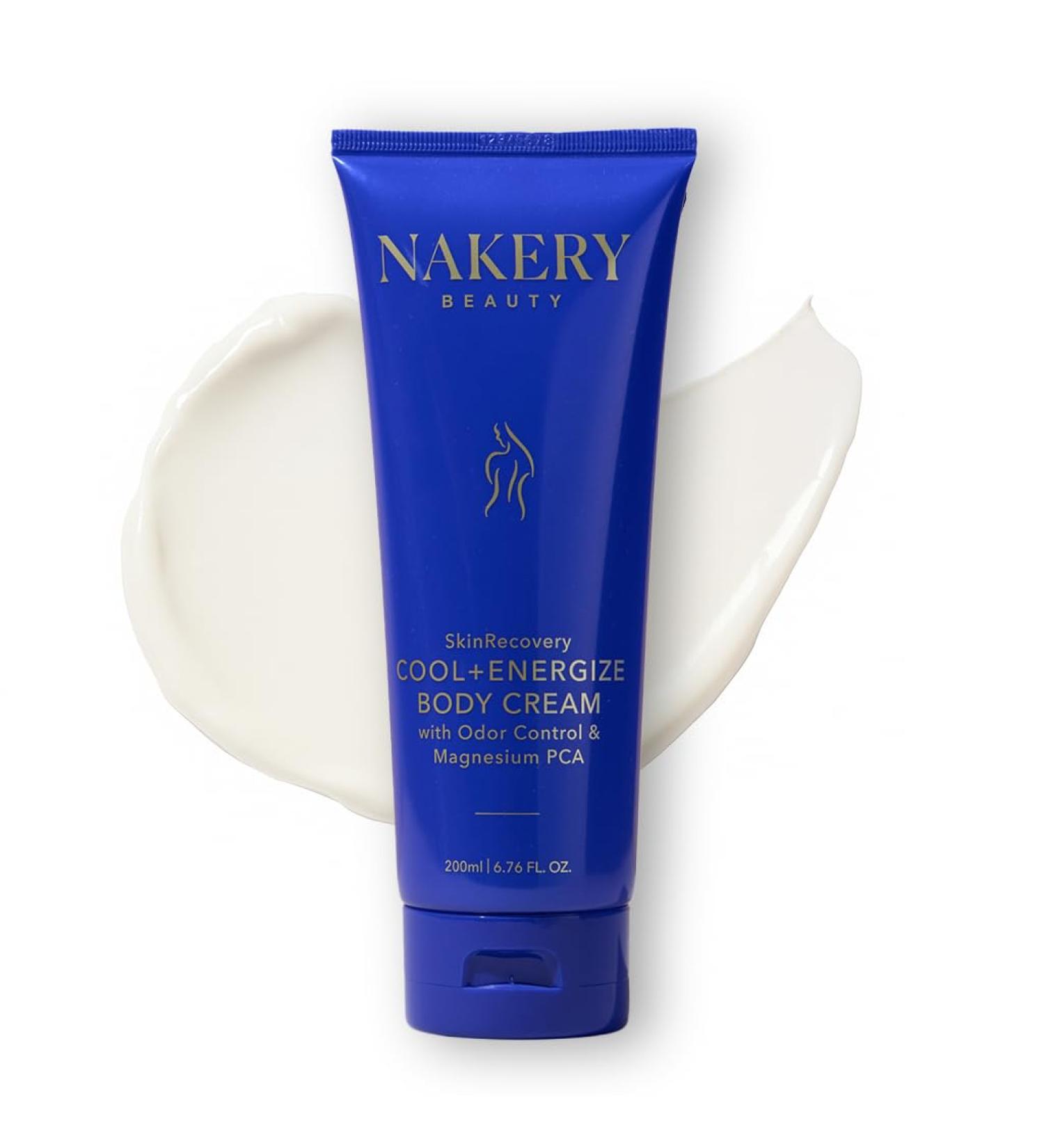 Nakery SkinRecovery Cool + Energize Cooling Body Cream Magnesium Body Lotion for Hot Flashes Firming Moisturizer with Menthol and Caffeine Calming Skincare for Women 50+ Made in USA - Buy Online on GoSupps.com