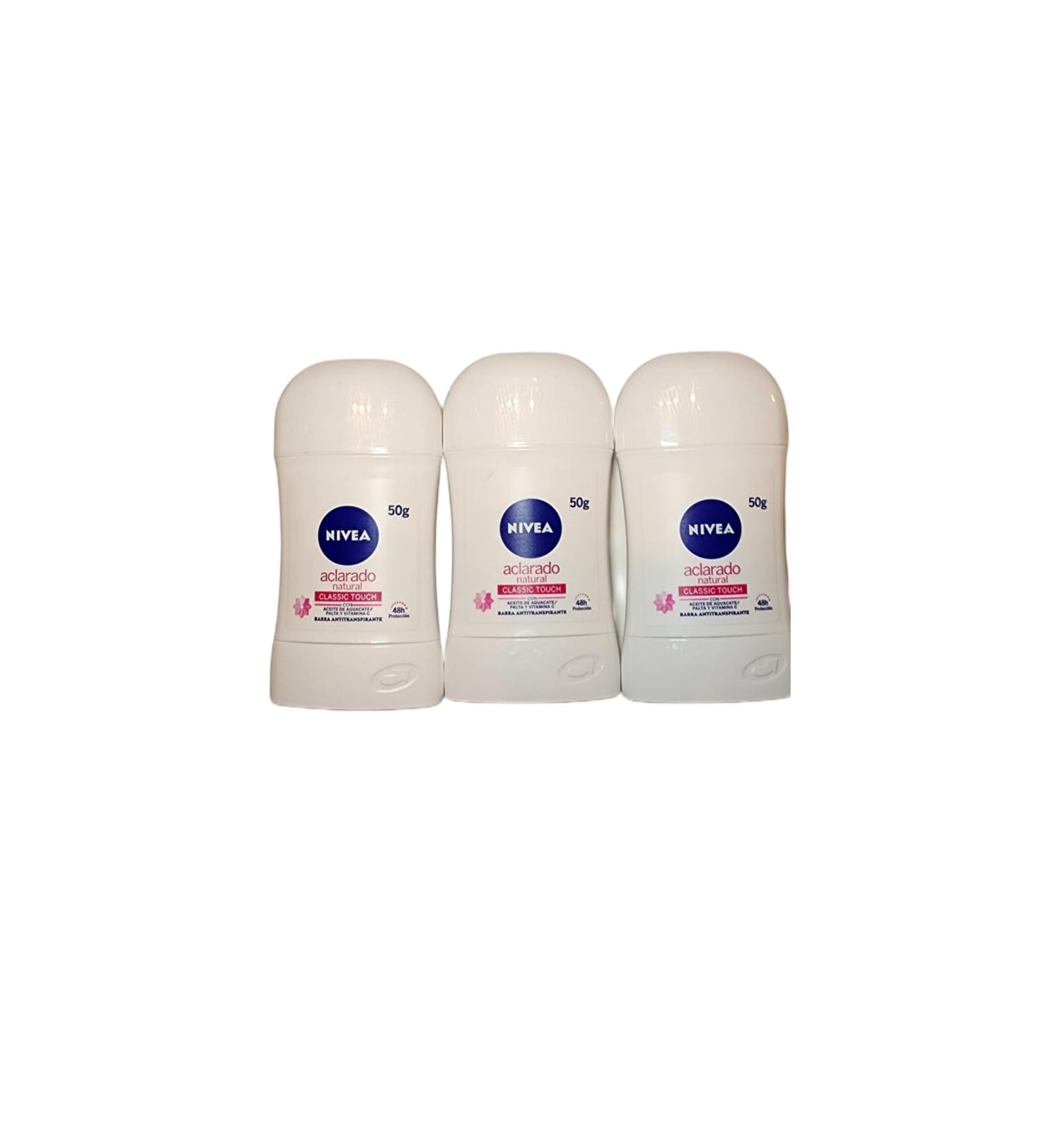 Nivea Aclarado Natural Barra Solid Stick Whitening Deodorant 3 Sticks