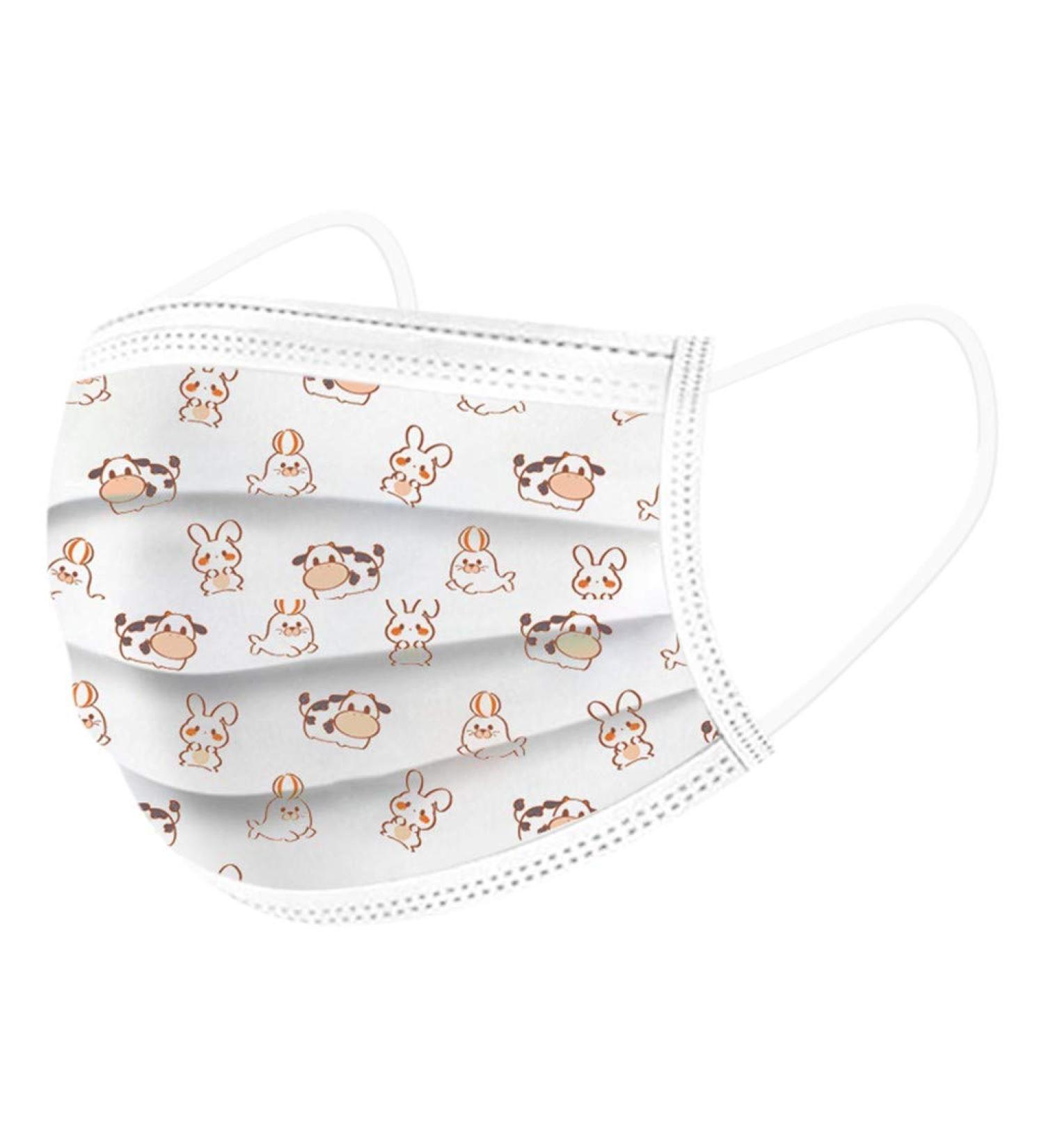 BEIBEIA Fashion Print Disposable_Masks Party Adult 3Ply Breathable Non-Woven Fabric Comfty Face Covering Unisex 20pc-31 - Buy Online on GoSupps.com