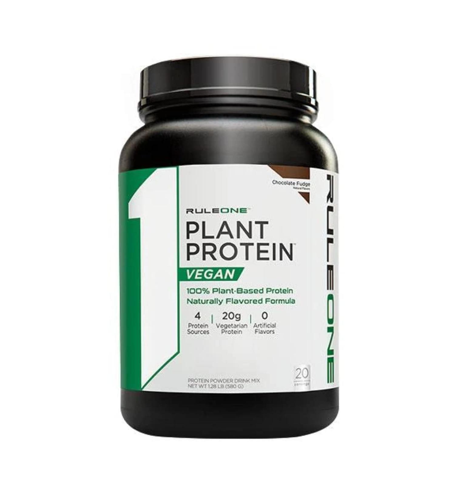 Rule 1 R1 Plant Protein - Chocolate Fudge | 20g Vegan Protein & Amino Acids | 1.28 lbs | 20 Servings - International Shipping Available - Buy Online on GoSupps.com