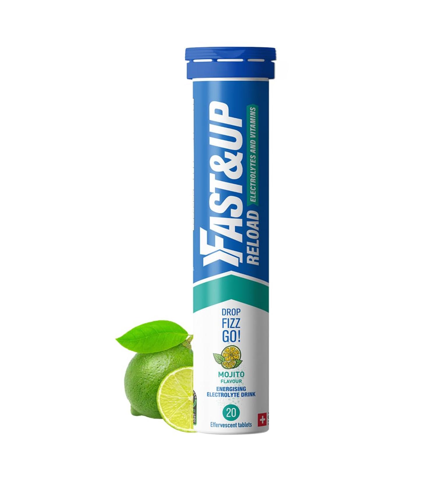 Fast&Up Reload Mojito - Instant Electrolytes & Hydration - 20 Effervescent Tablets Mojito 20 count (Pack of 1) - Buy Online on GoSupps.com