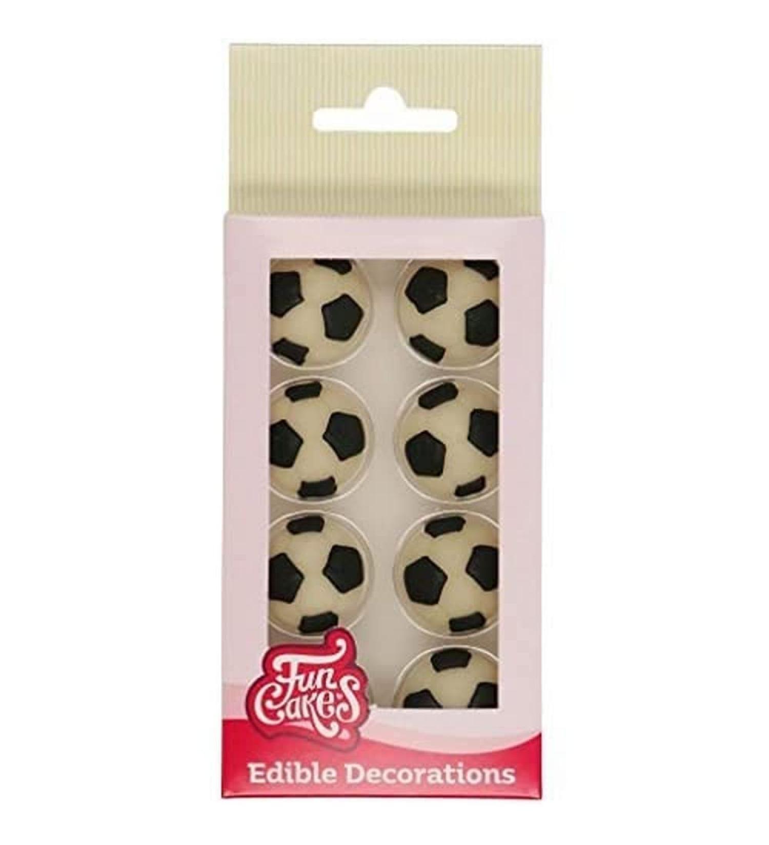 FunCakes Sugar Paste Decorations Football: Ready to Use for Cake Decoration Perfect for Football Cupcakes Muffins and more Glutenfree certified Set/8 Mix 6