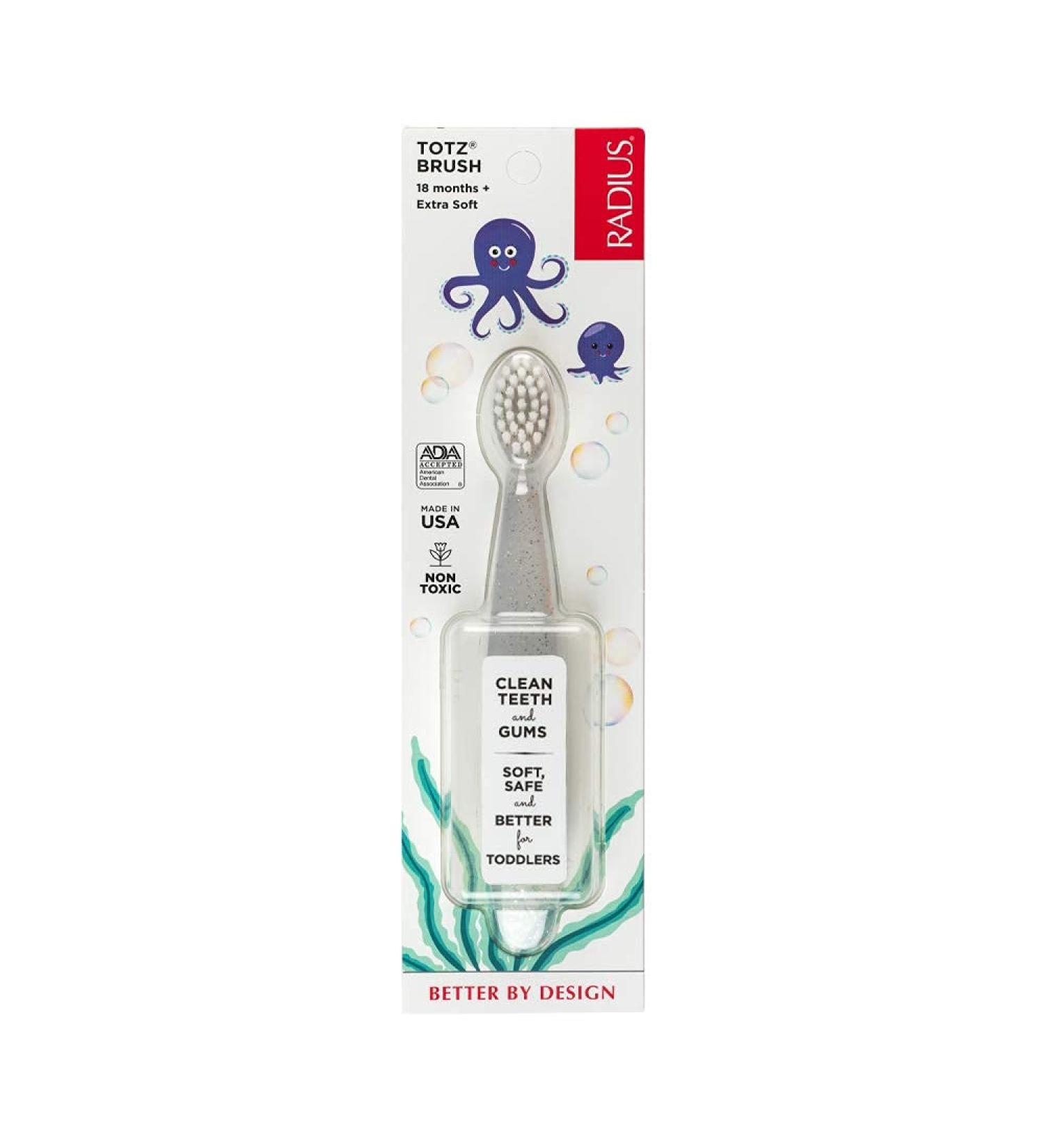 RADIUS Totz Extra Soft Toothbrush for 18+ Months - Clear Sparkle - Buy Online on GoSupps.com