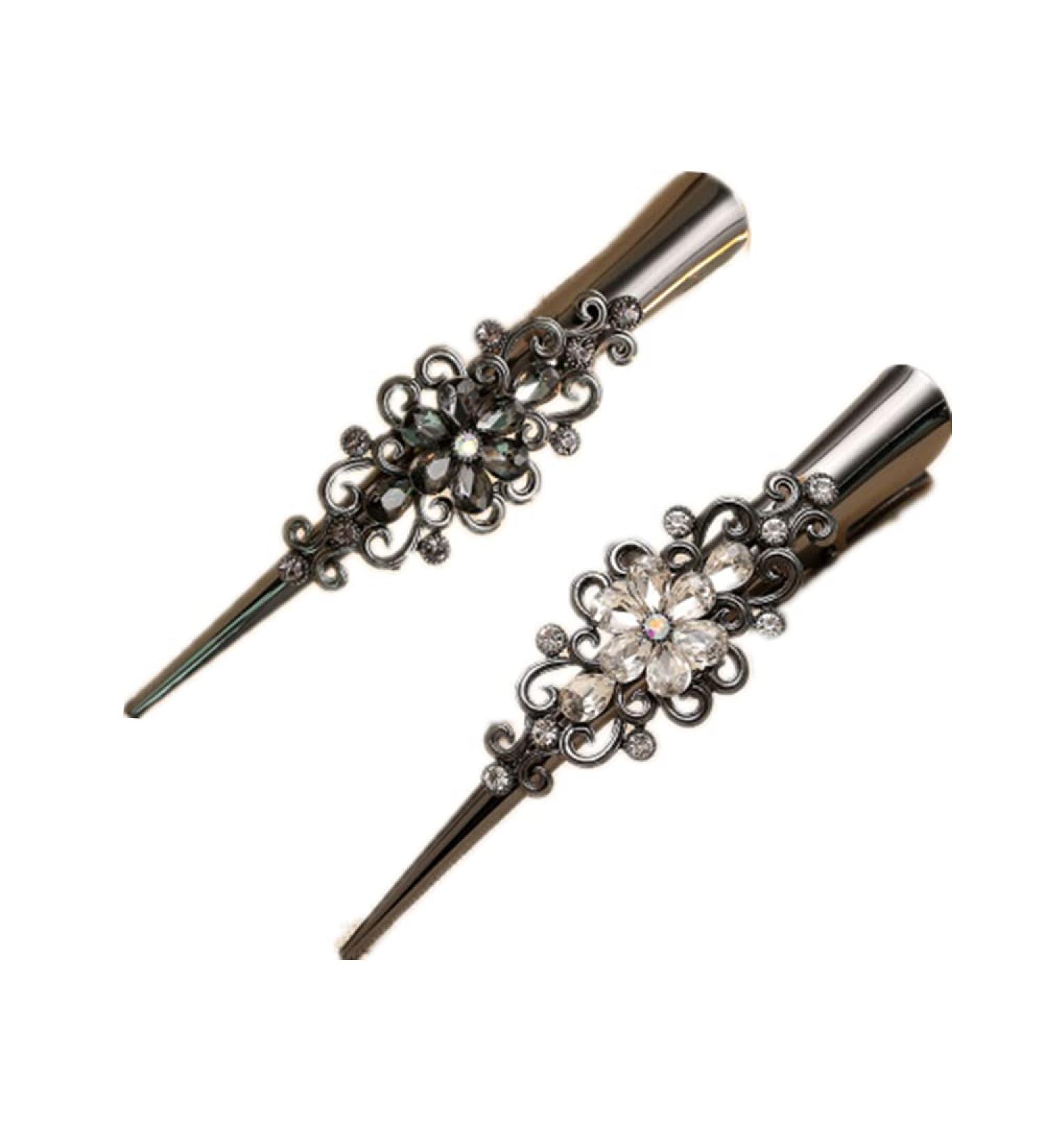 2 Pieces Metal Alligator Hair Clips Non-Slip Duckbill Barrette Elegant Hair Accessories for Women and Girls - Buy Online on GoSupps.com