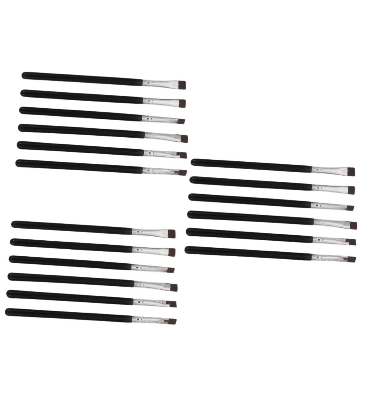 Baluue 18 Pcs Flat Eyebrow Brush Eyeliner Makeup Brush Travel Makeup Brush Eye Brush Artificial Fiber Black - Buy Online on GoSupps.com