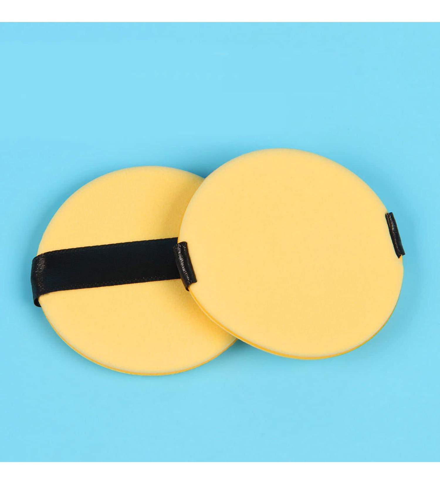 Verdant Touch Makeup Puff Sponge Dual Sided Powder Puff Round Cosmetic Puff Sponge for Wet Dry Makeup YellowMakeup Tool