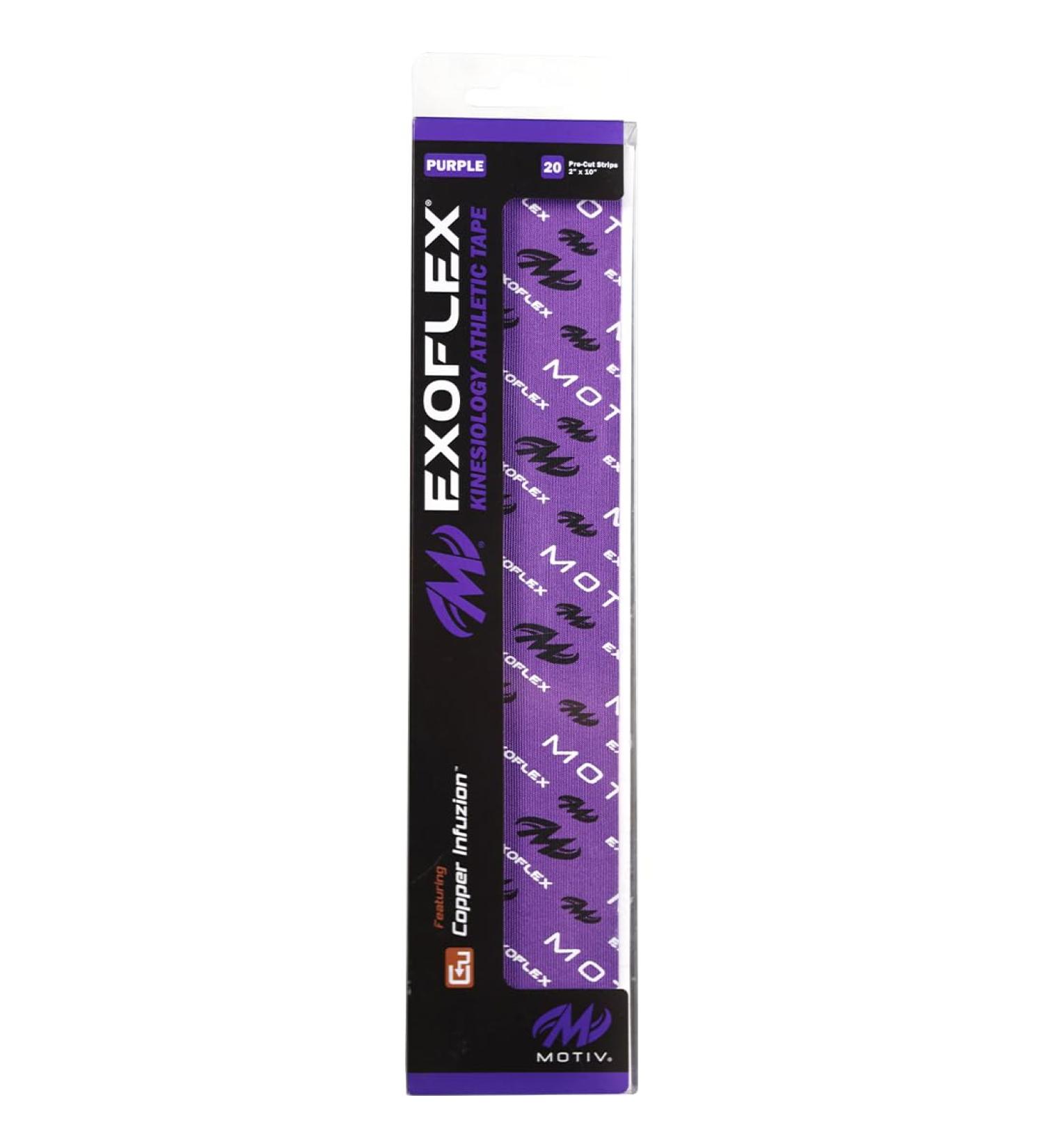 Motiv Exoflex Pre-Cut Kinesiology Athletic Tape - Purple