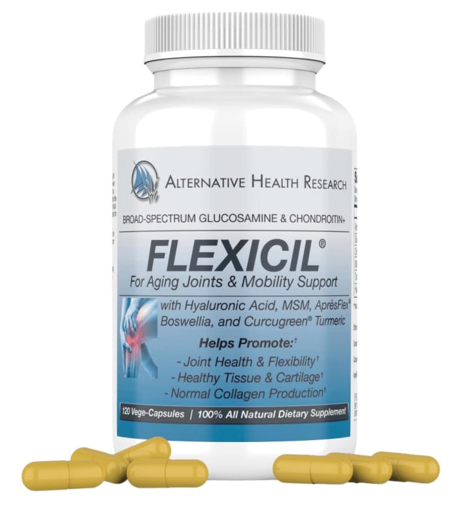 Flexicil Advanced Joint Mobility & Support | Glucosamine, Chondroitin, MSM, Hyaluronic Acid, Turmeric, Boswellia | Broad-Spectrum Bio-Enhanced Ingredients | 120 Vege-Capsules | 30-Day Supply - Buy Online on GoSupps.com