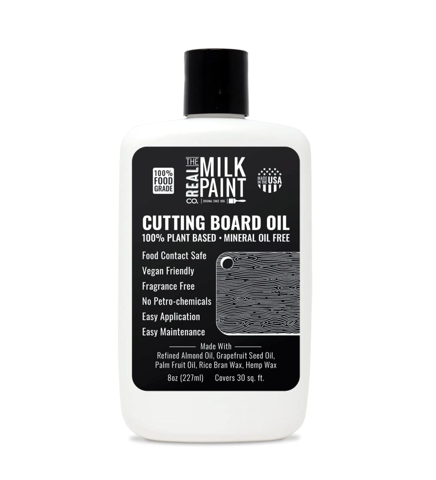 Real Milk Paint Cutting Board Oil - Food Grade Finish for Wood & Bamboo - 8oz Chopping Board Care - Buy Online on GoSupps.com
