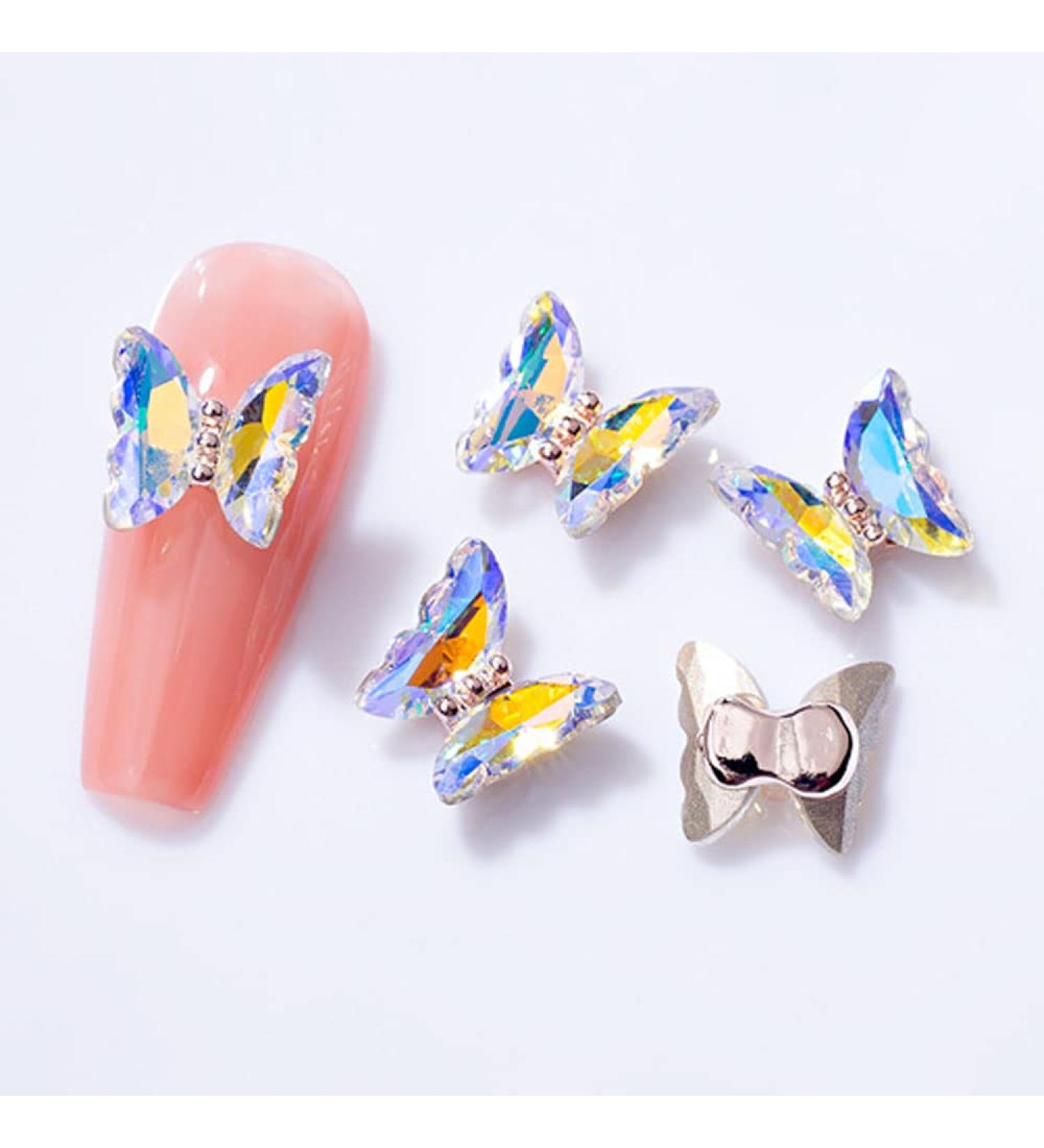 3D Nail Art Rhinestone Crystal AB Butterfly Charms Sparkle Nail Decoration Jewerlry Hand Craft DIY Accessories (MJ02) - Buy Online on GoSupps.com