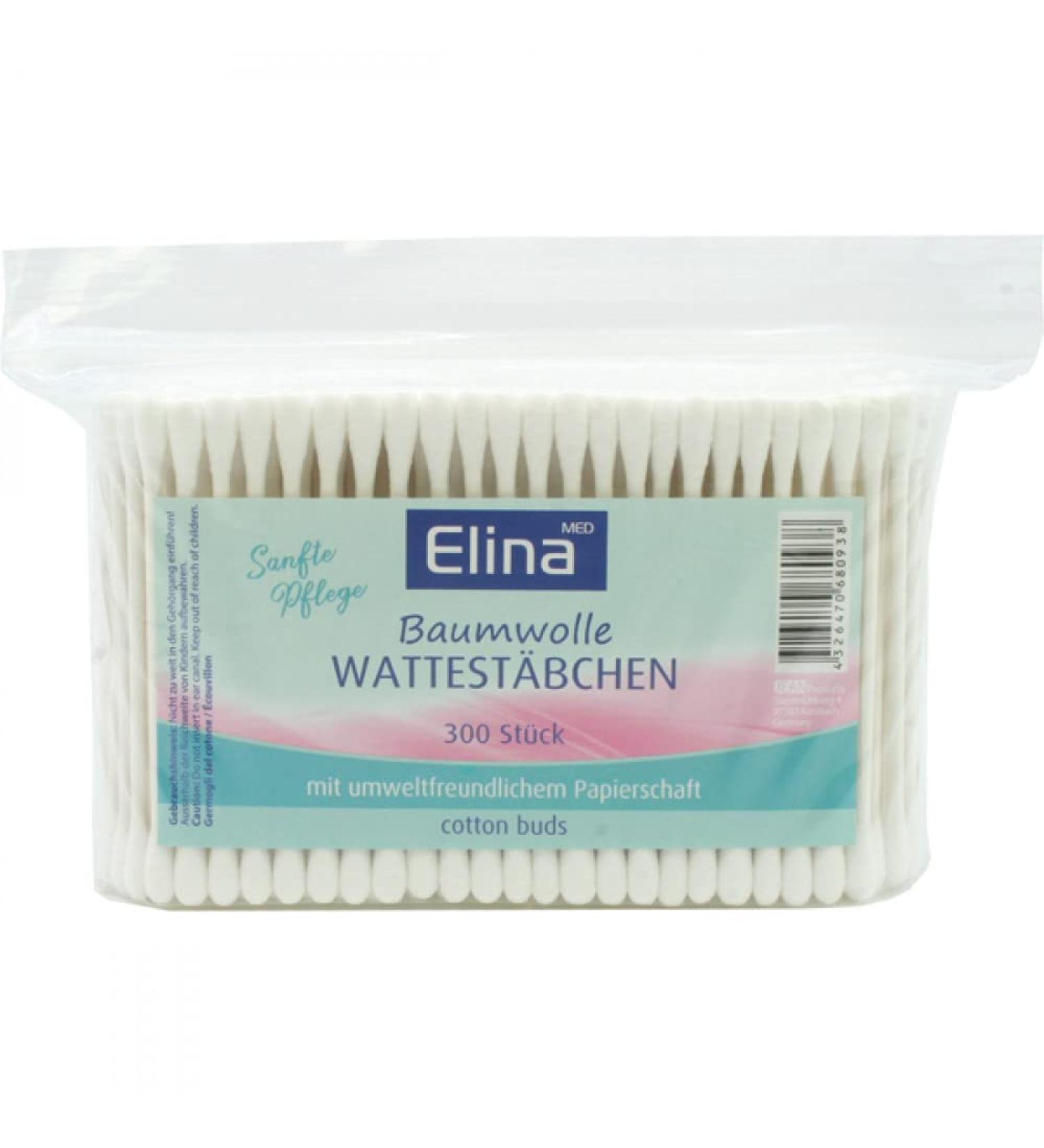 6x 300 cotton buds in a bag (1800 pieces) cotton with environmentally friendly paper shaft