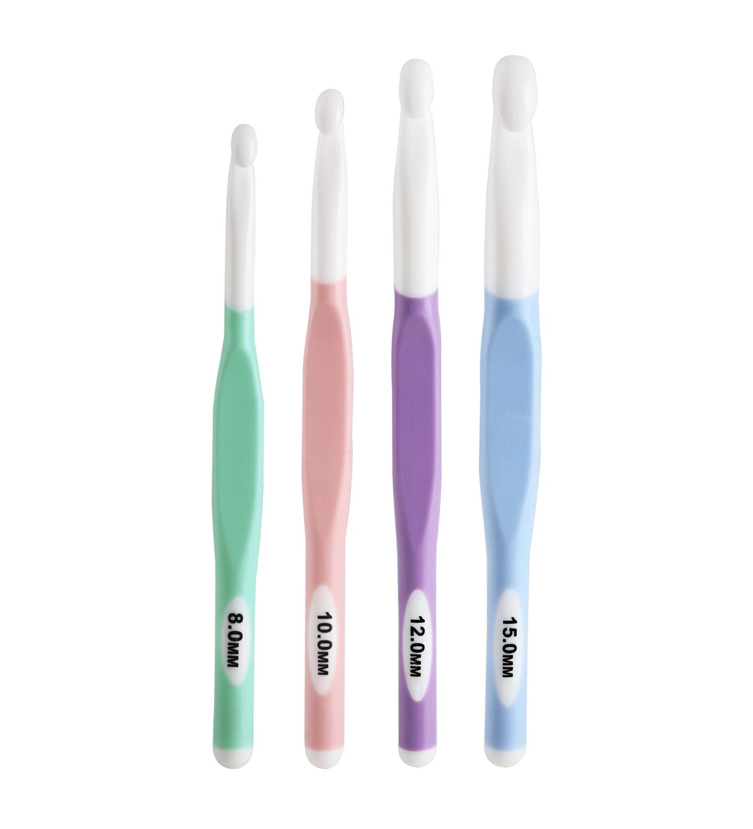 4PCS Ergonomic Crochet Hooks Set for Arthritic Hands | Comfortable Colourful Needles 8-15mm White - Buy Online on GoSupps.com