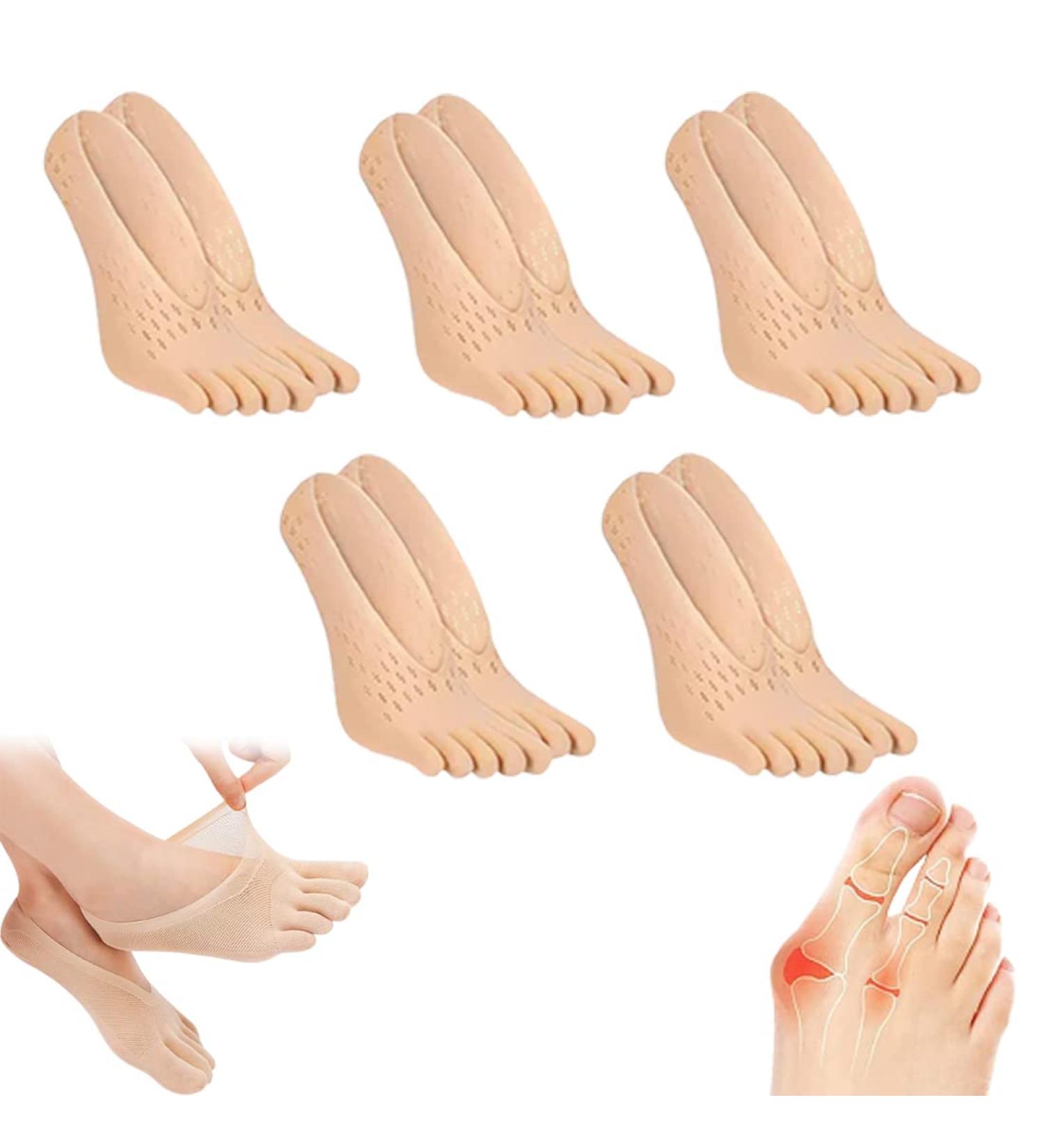 Projoint Antibunion Health Socks - Bunion Relief & Toe Alignment - 5 Pairs (Skin) - Buy Online on GoSupps.com