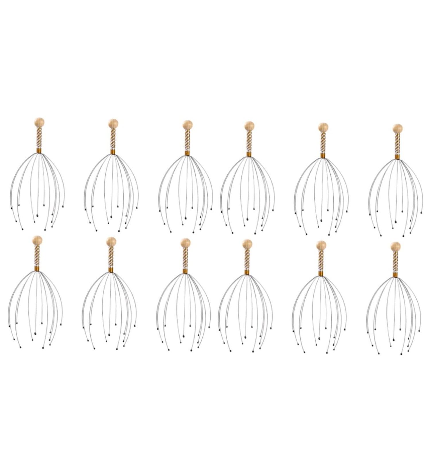 Buy Minkissy 12-Piece Massage Device Set | Scalp & Shampoo Scrubber Tool for Ultimate Relaxation | Manual Hair Crubber & Steel-Wood Massage Tools | International Shipping Available - Buy Online on GoSupps.com