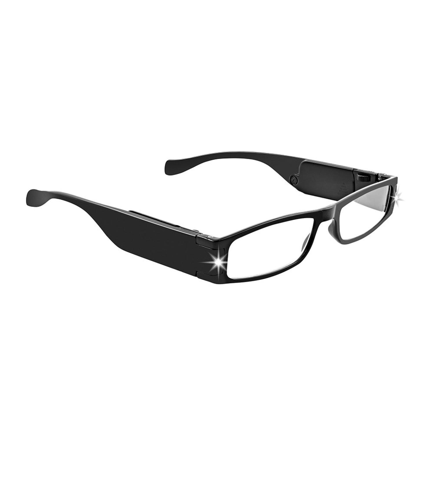 LIGHTSPECS Lightweight Ultra Bright LED Reading Glasses - 2.50 Diopter Black | International Shipping Available - Buy Online on GoSupps.com