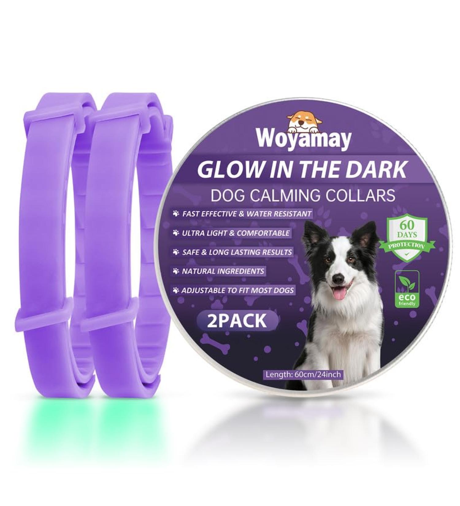 Woyamay Calm Collar for Dogs | Adjustable Sedative Collar with Pheromones | Natural Stress Relief for All Sizes | 60 Days Action | 2 Pieces (Violet Purple) - Buy Online on GoSupps.com