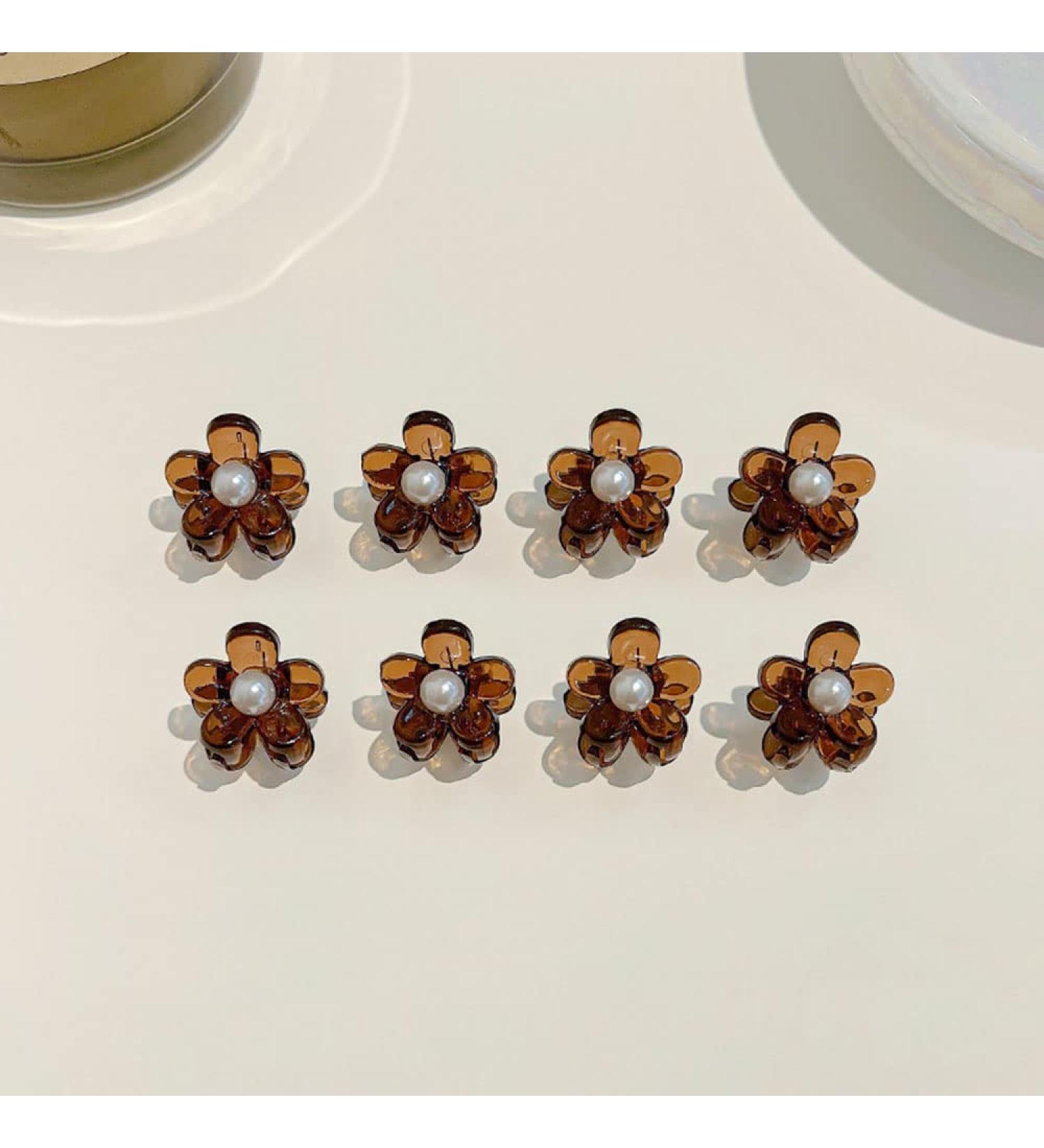 Black Mini Hair Clips Set - 20pcs Amber Pearl Braided & Bangs Clips for Girls - Buy Online on GoSupps.com