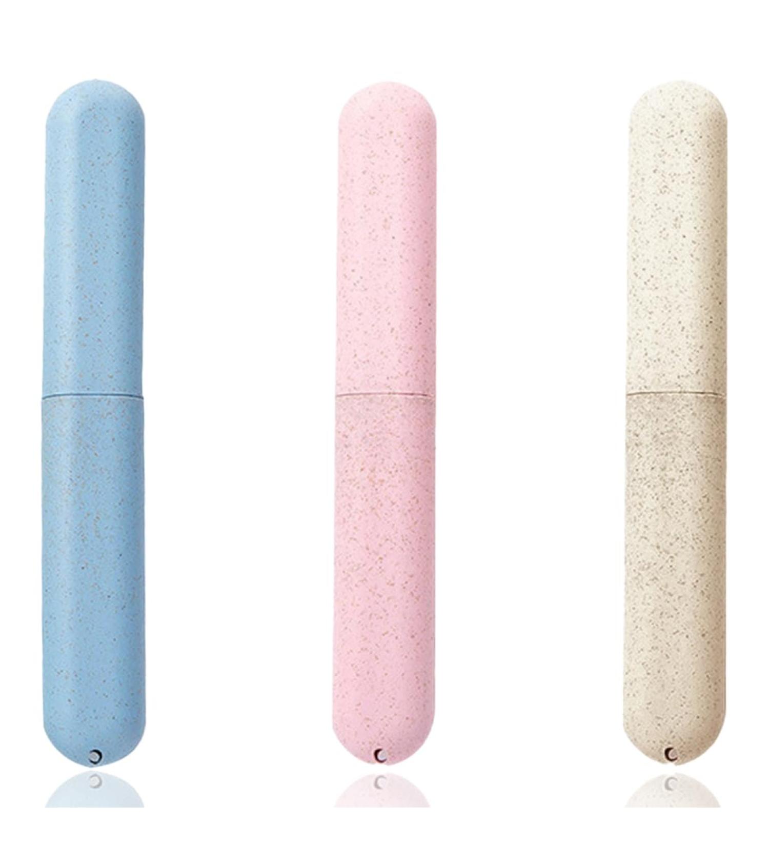 Esui 3-Piece Portable Toothbrush Set | Toothbrush Box & Protective Cover | Travel-Friendly Family Toothbrush Container - Buy Online on GoSupps.com
