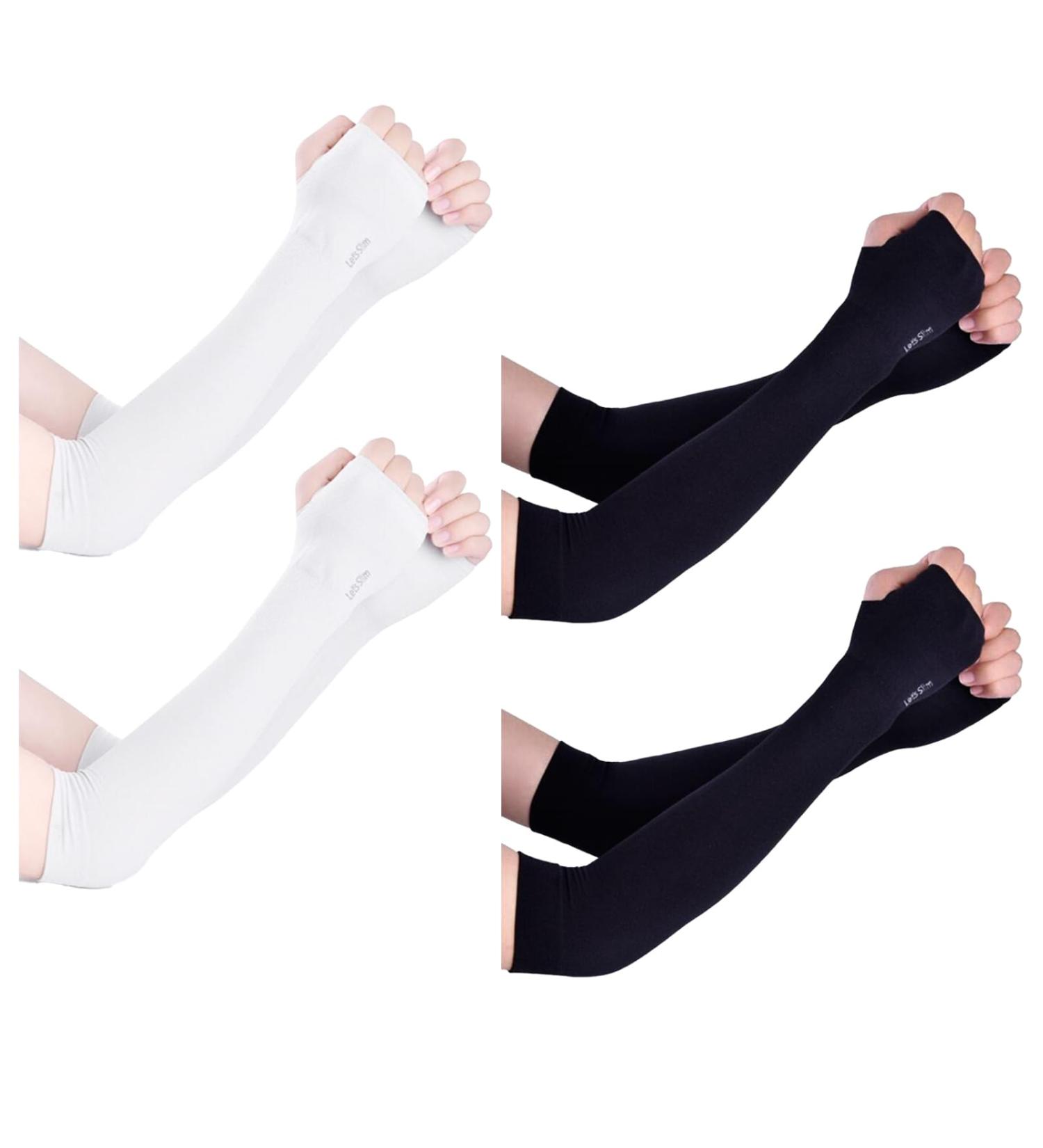 Wusanna Arm Sleeve Gaming - 4 Pairs of Versatile Arm Sleeves for Sports & Outdoor Activities (Black/White) | Perfect for Volleyball Cycling Driving Hiking & Fishing - Buy Online on GoSupps.com