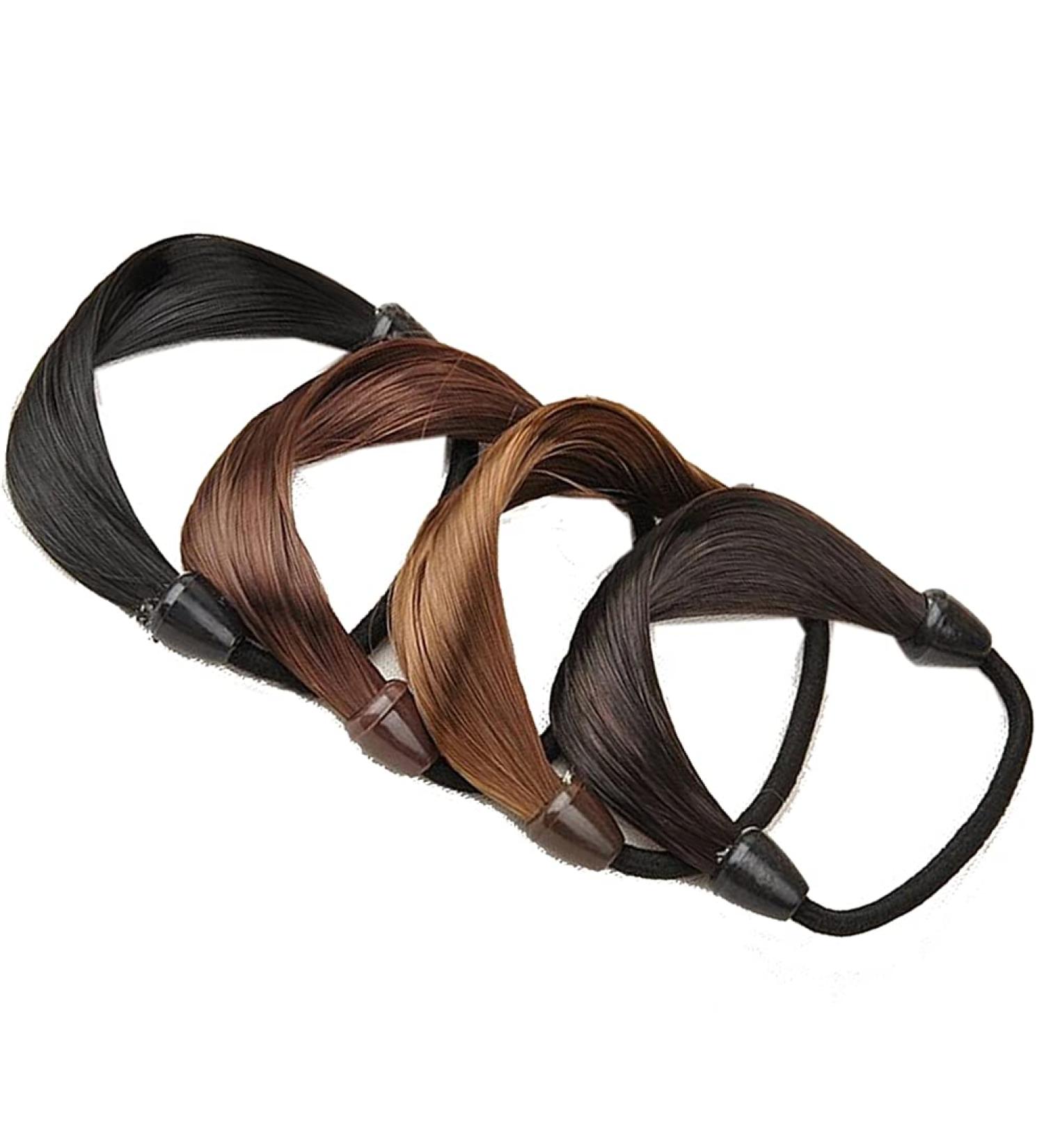 3 Piece Faux Wig Hair Elastic Ponytail Holders - Random Color Hair Bands - Buy Online on GoSupps.com