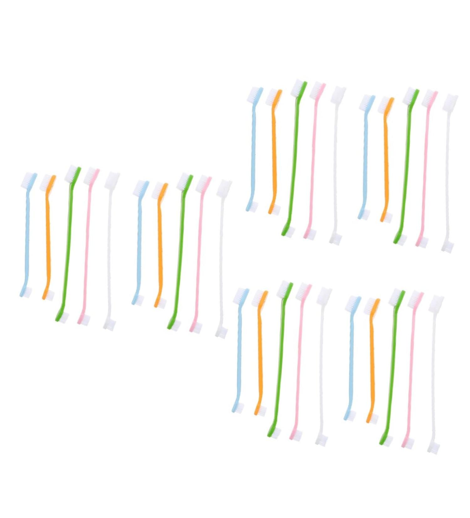 FOMIYES 30 pcs Clean Cat Puppy Tooth Portable Nylon Dual-head Handheld Teeth Cleaning for Supplies Brush 1 count (Pack of 1) Assorted Colorx3pcs - Buy Online on GoSupps.com